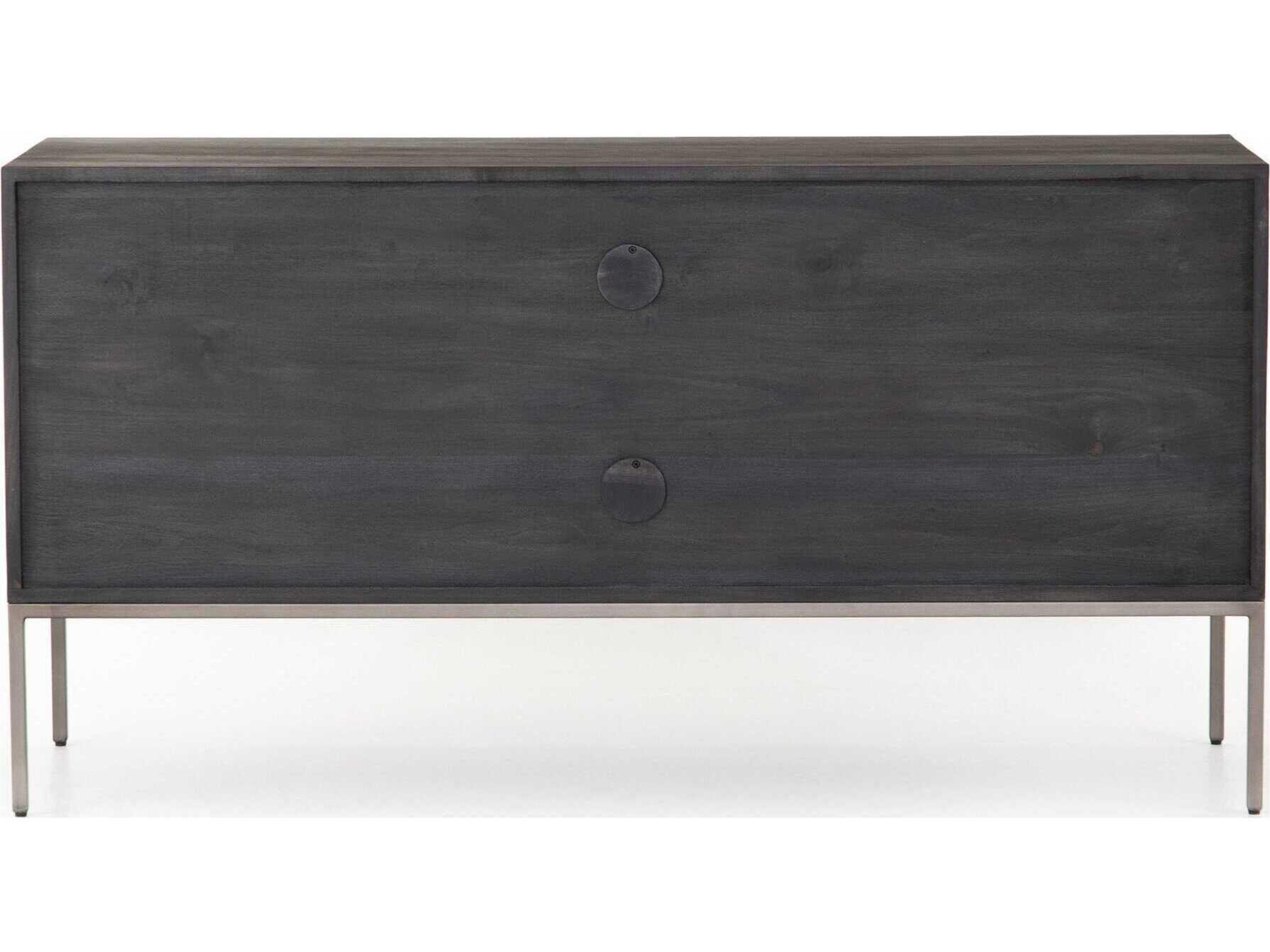 Four Hands Fulton Trey Black Poplar Wood Credenza Desk