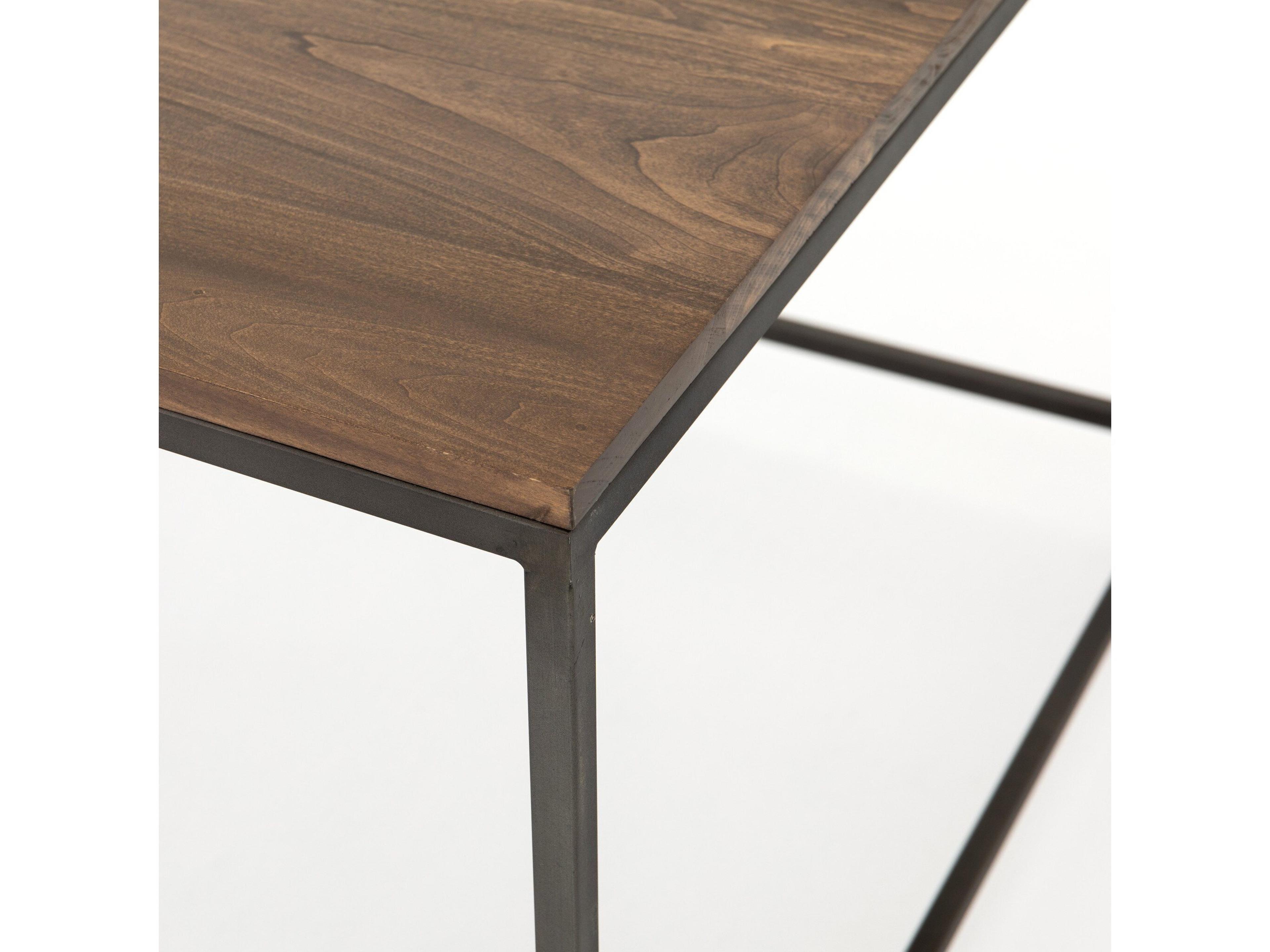 Four Hands Fulton Trey Natural Iron Auburn Poplar Brown Wood Corner Desk