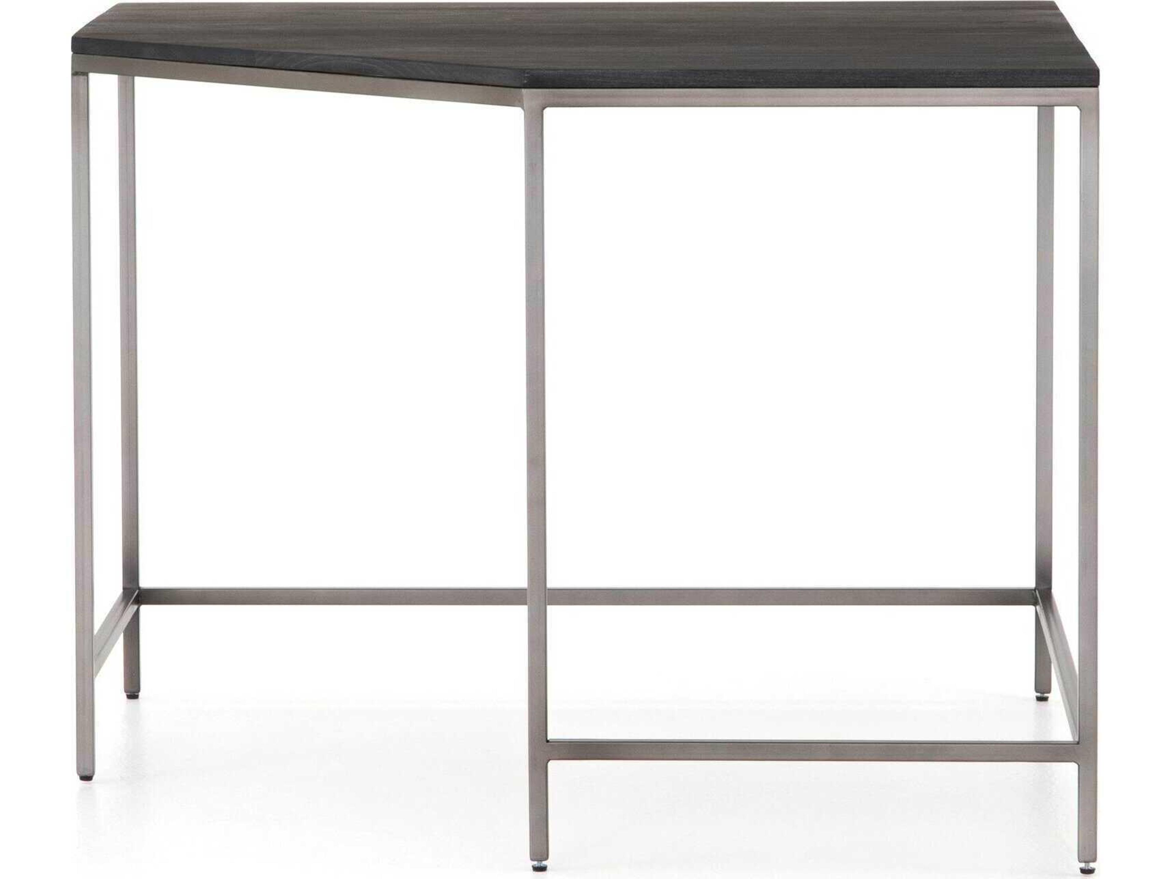Fulton Trey Natural Iron Black Wash Poplar Wood Corner Desk