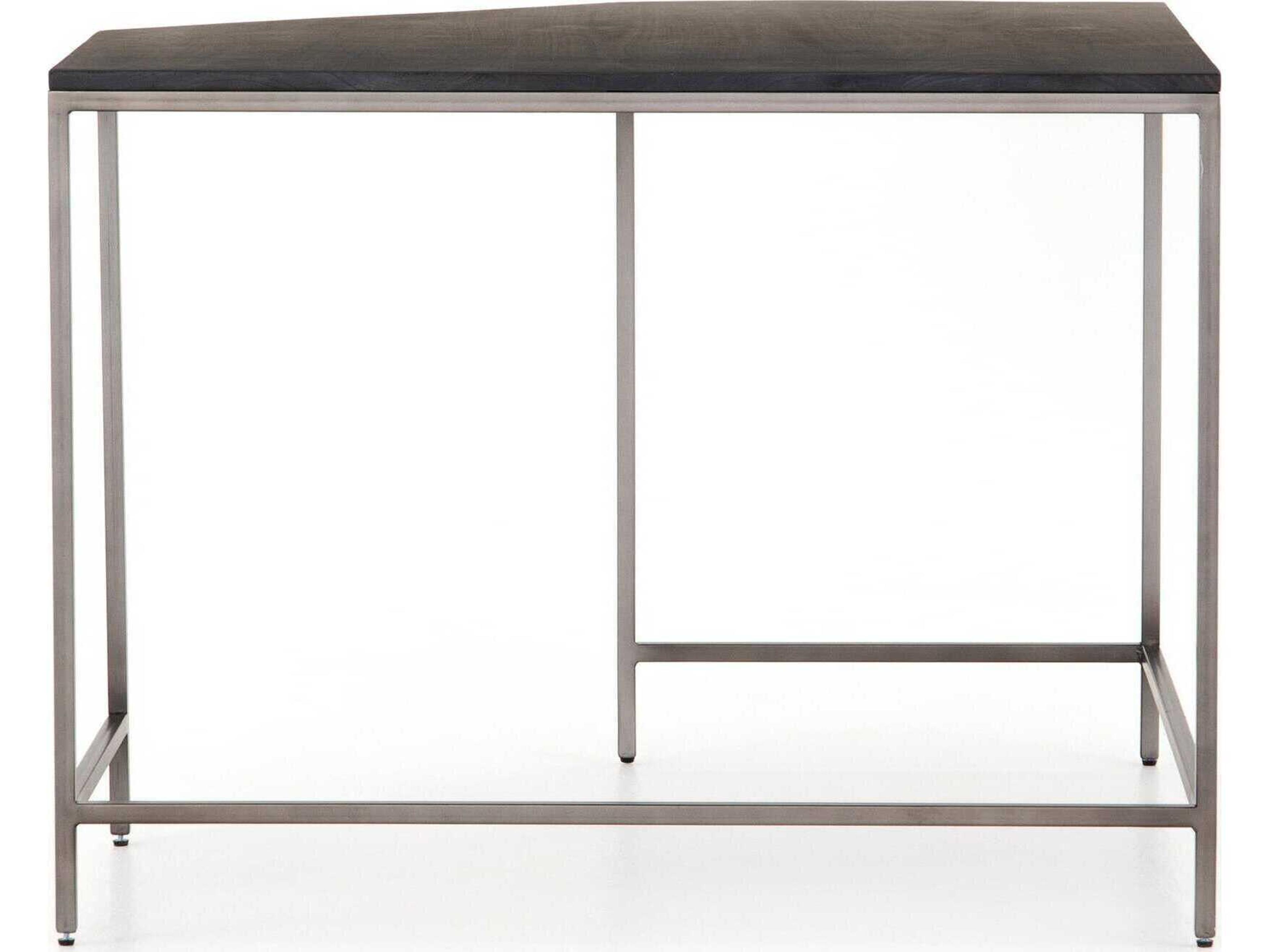 Four Hands Fulton Trey Natural Iron Black Wash Poplar Wood Corner Desk