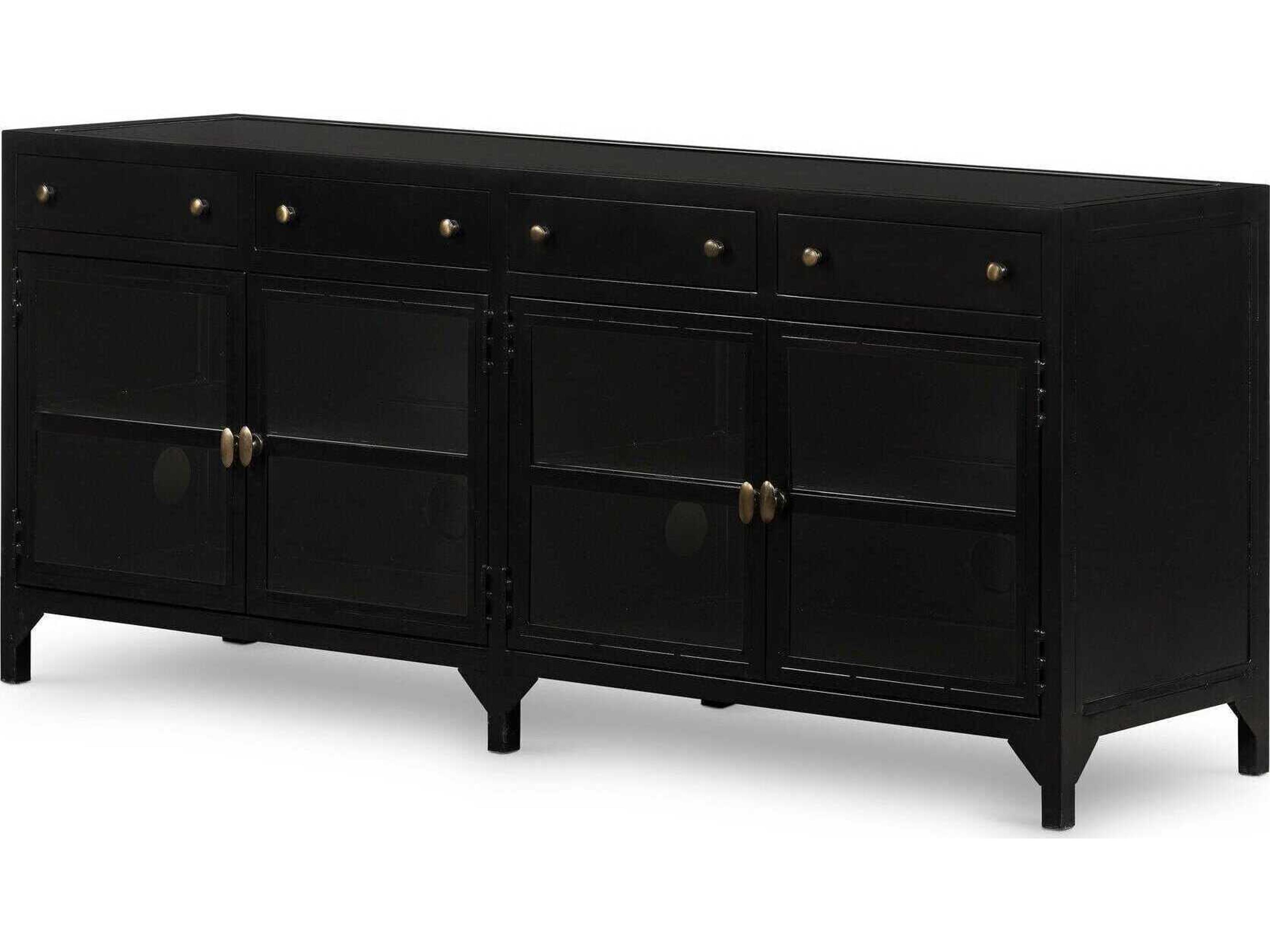 Belmont Shadow Box Media Console in Black Iron