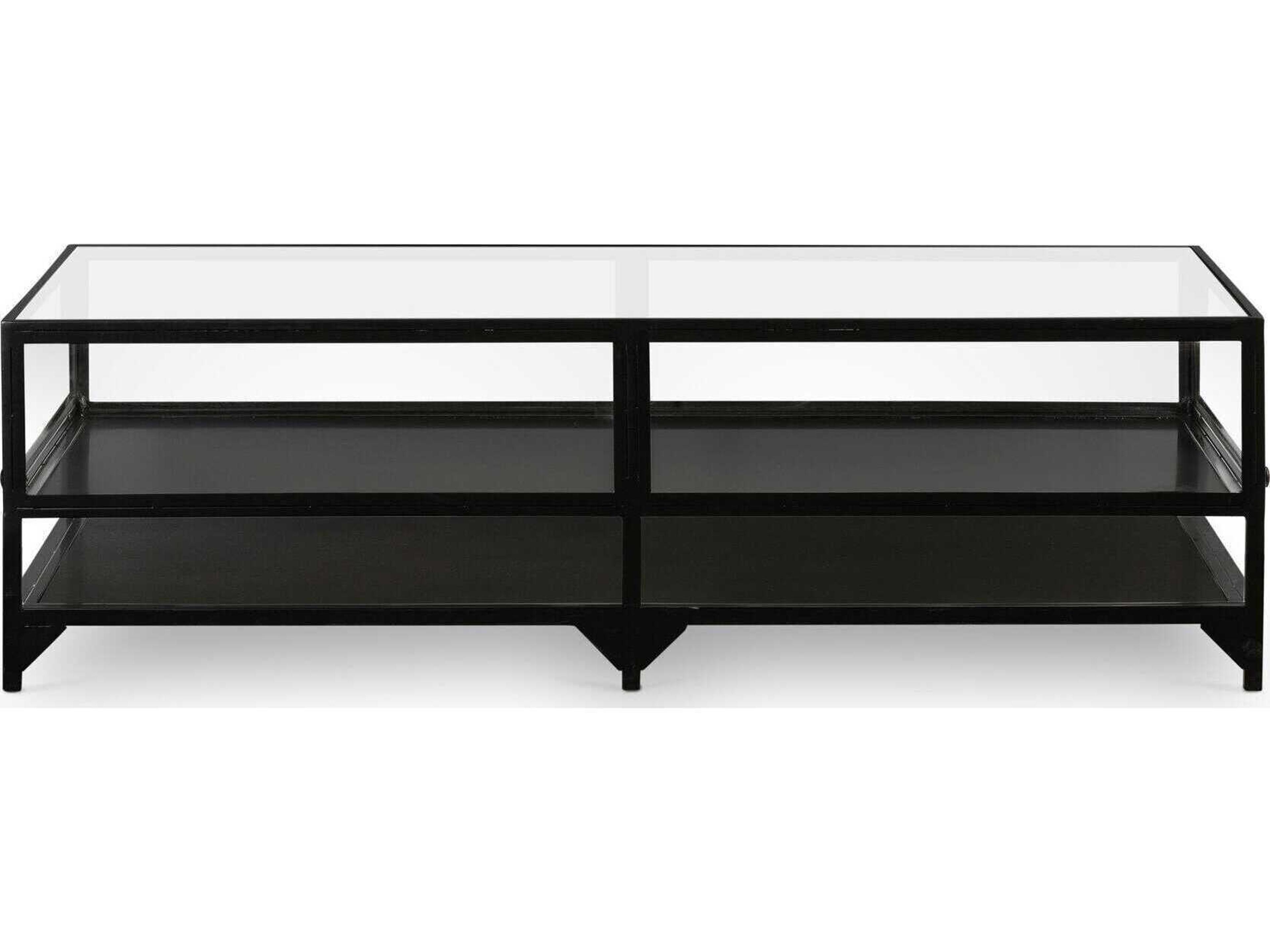 Four Hands Belmont Shadow Box Rectangular Glass Coffee Table