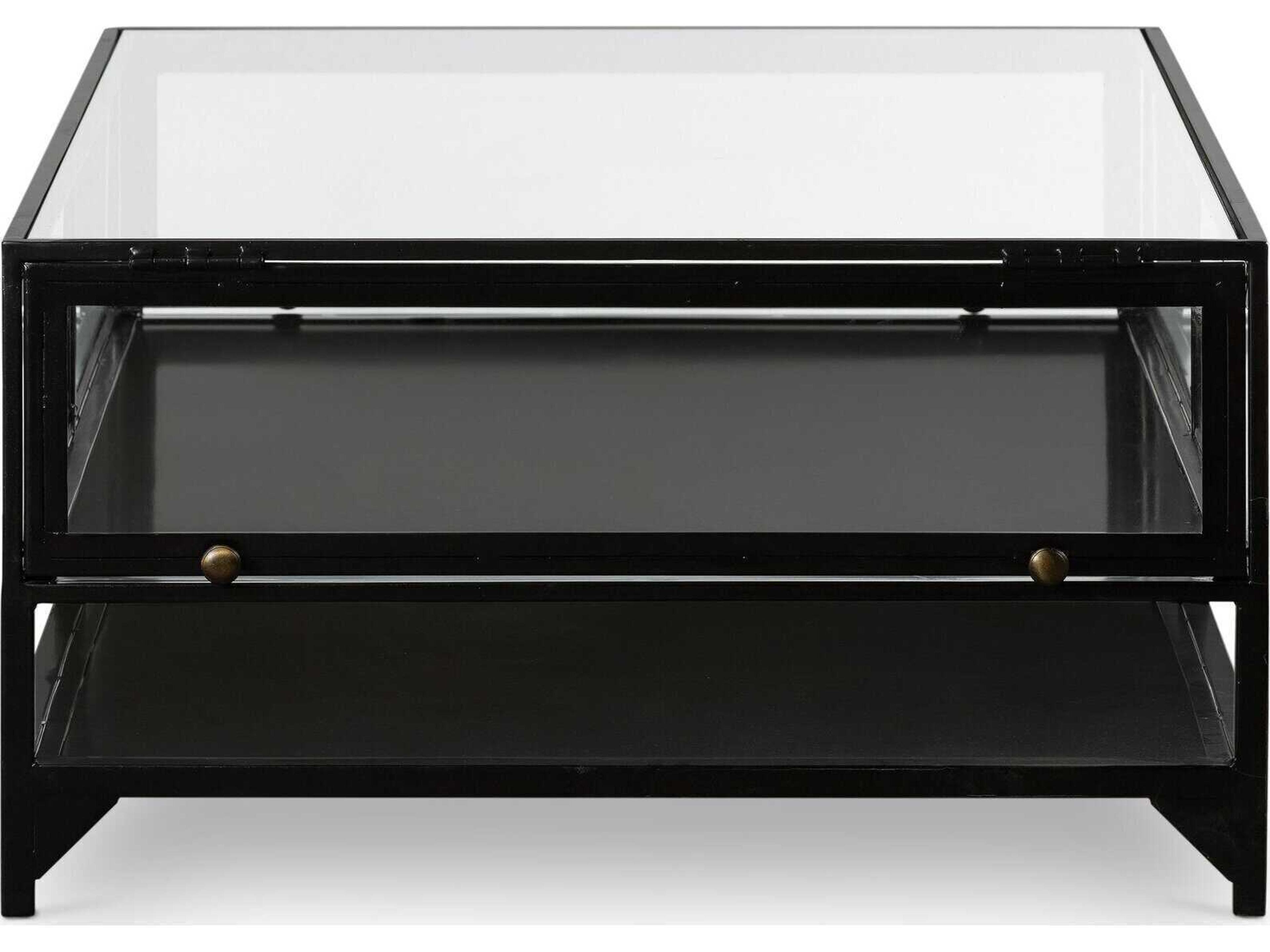 Four Hands Belmont Shadow Box Rectangular Glass Coffee Table
