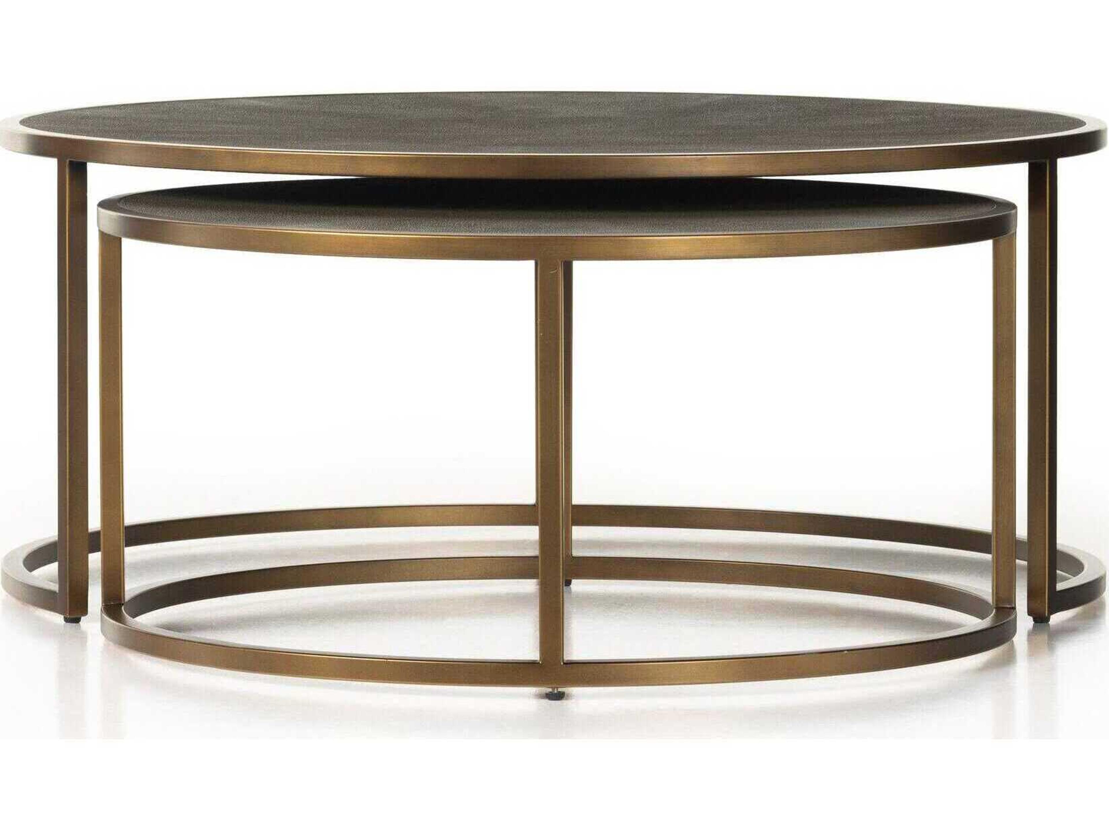 Four Hands Bentley Shagreen Brass Nesting Coffee Table