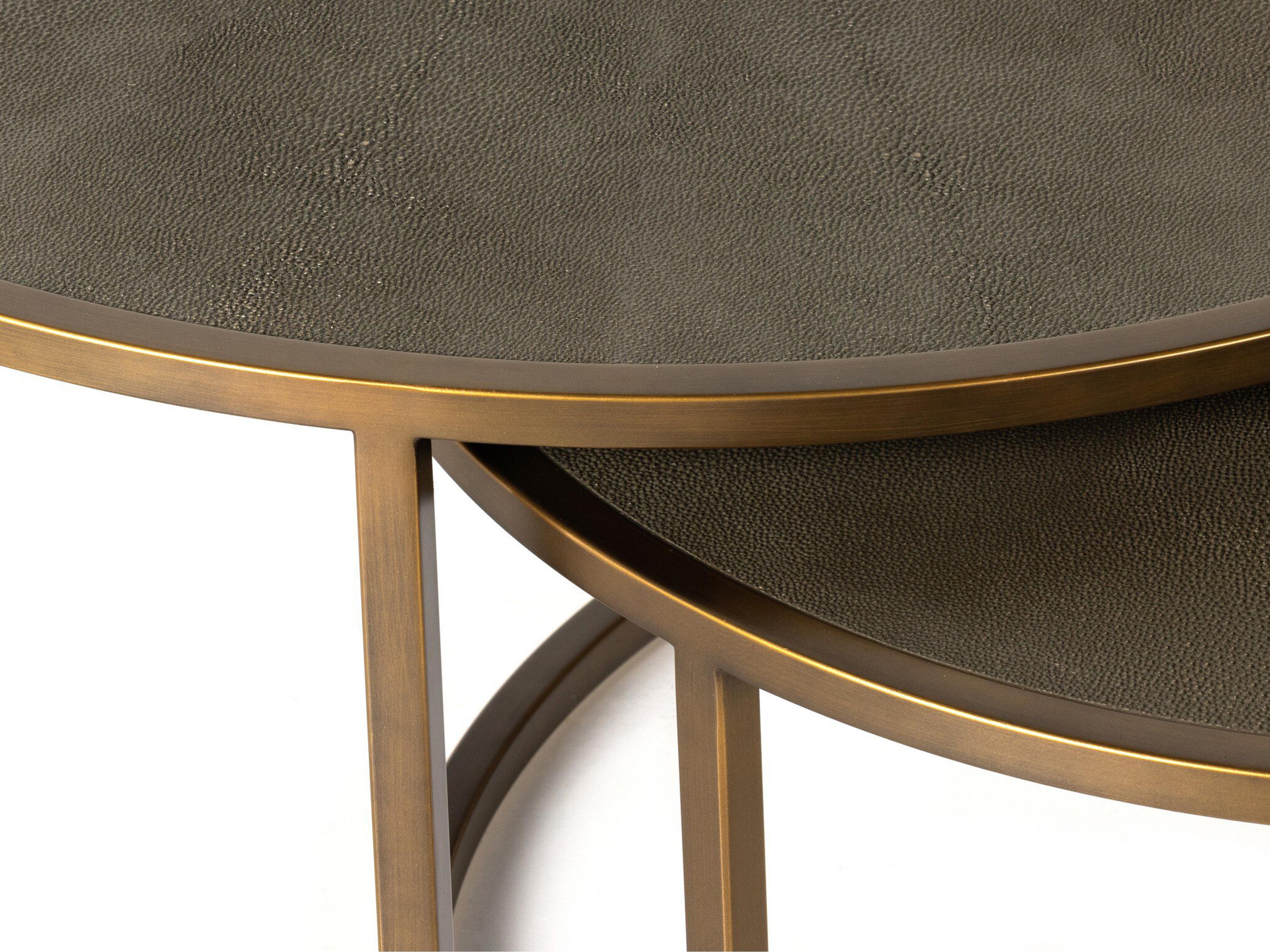 Four Hands Bentley Shagreen Brass Nesting Coffee Table
