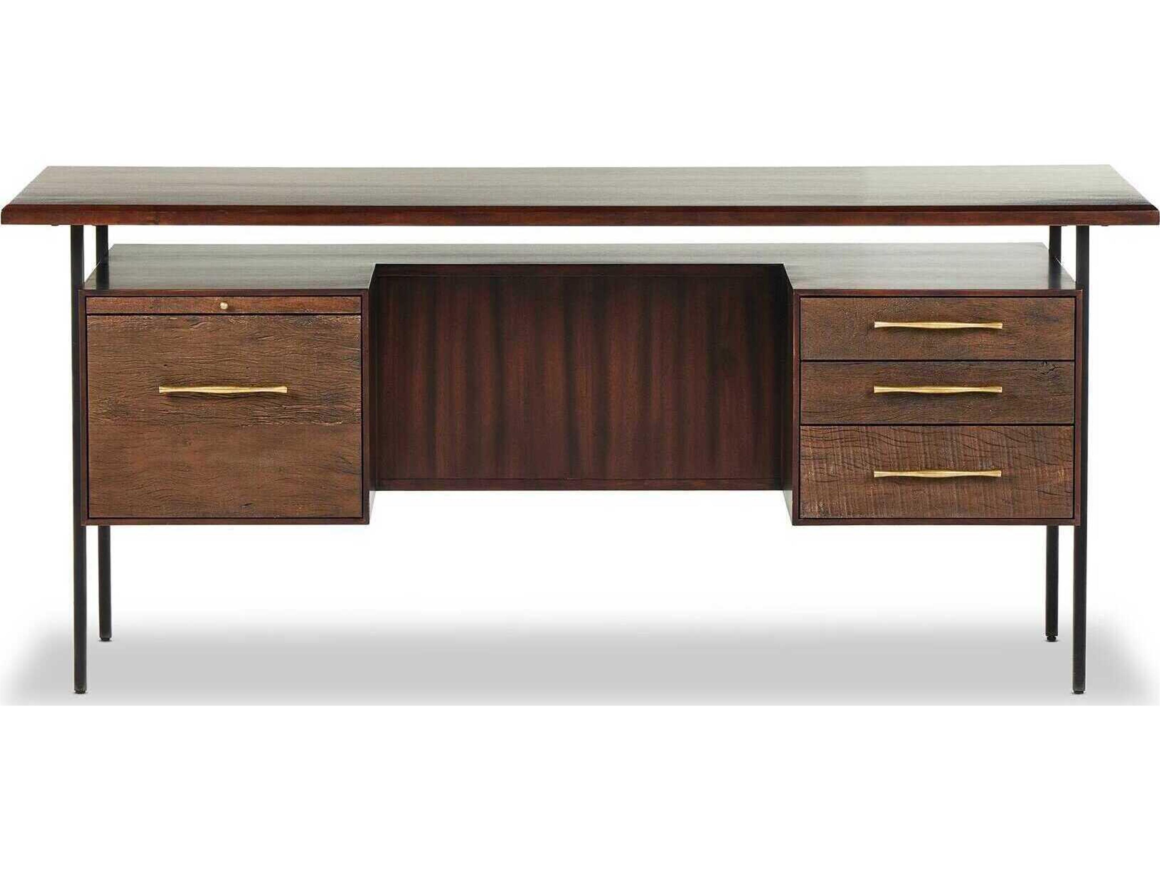 Four Hands Bina Lauren Brown Acacia Wood Executive Desk