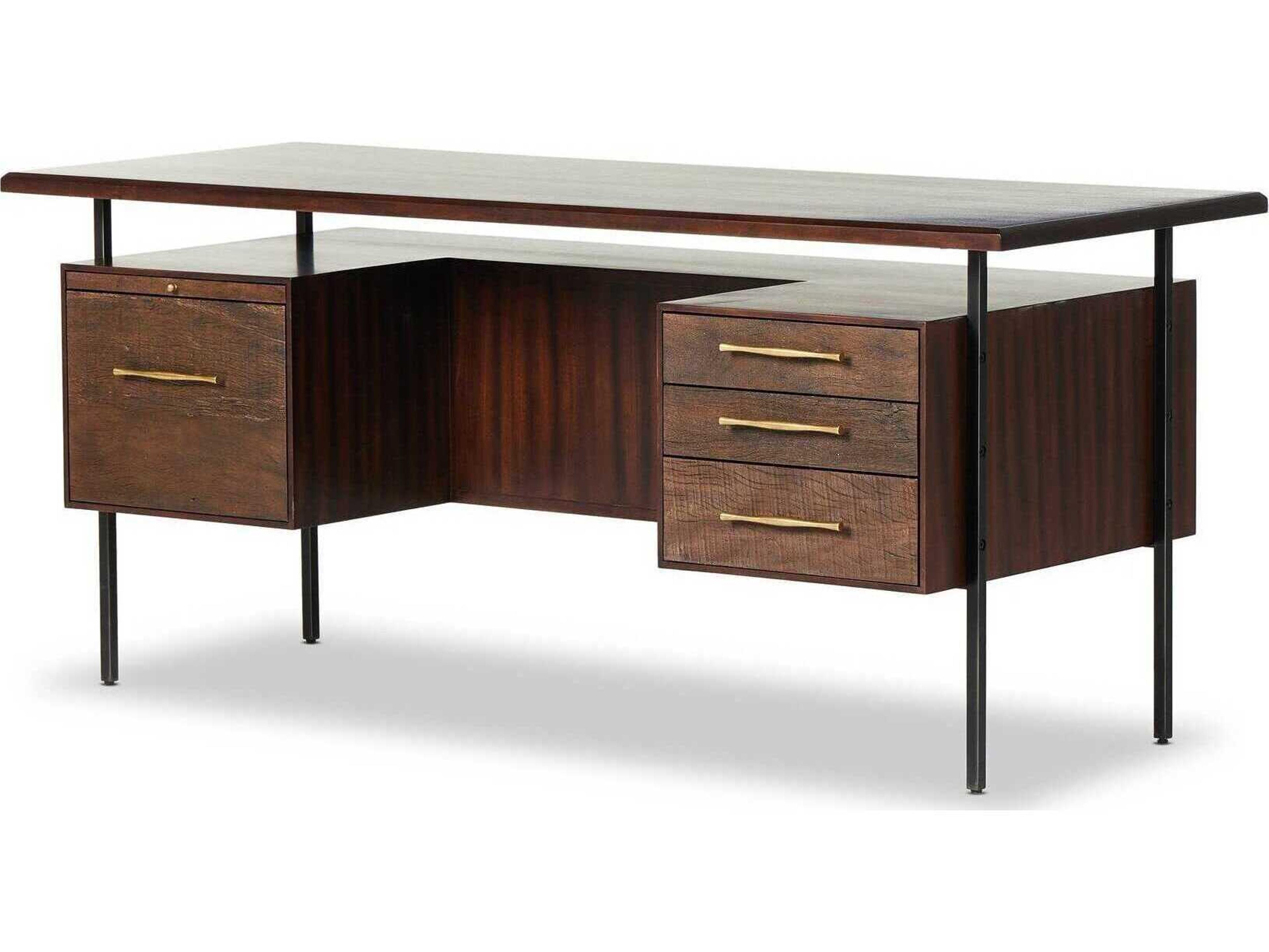 Four Hands Bina Lauren Brown Acacia Wood Executive Desk