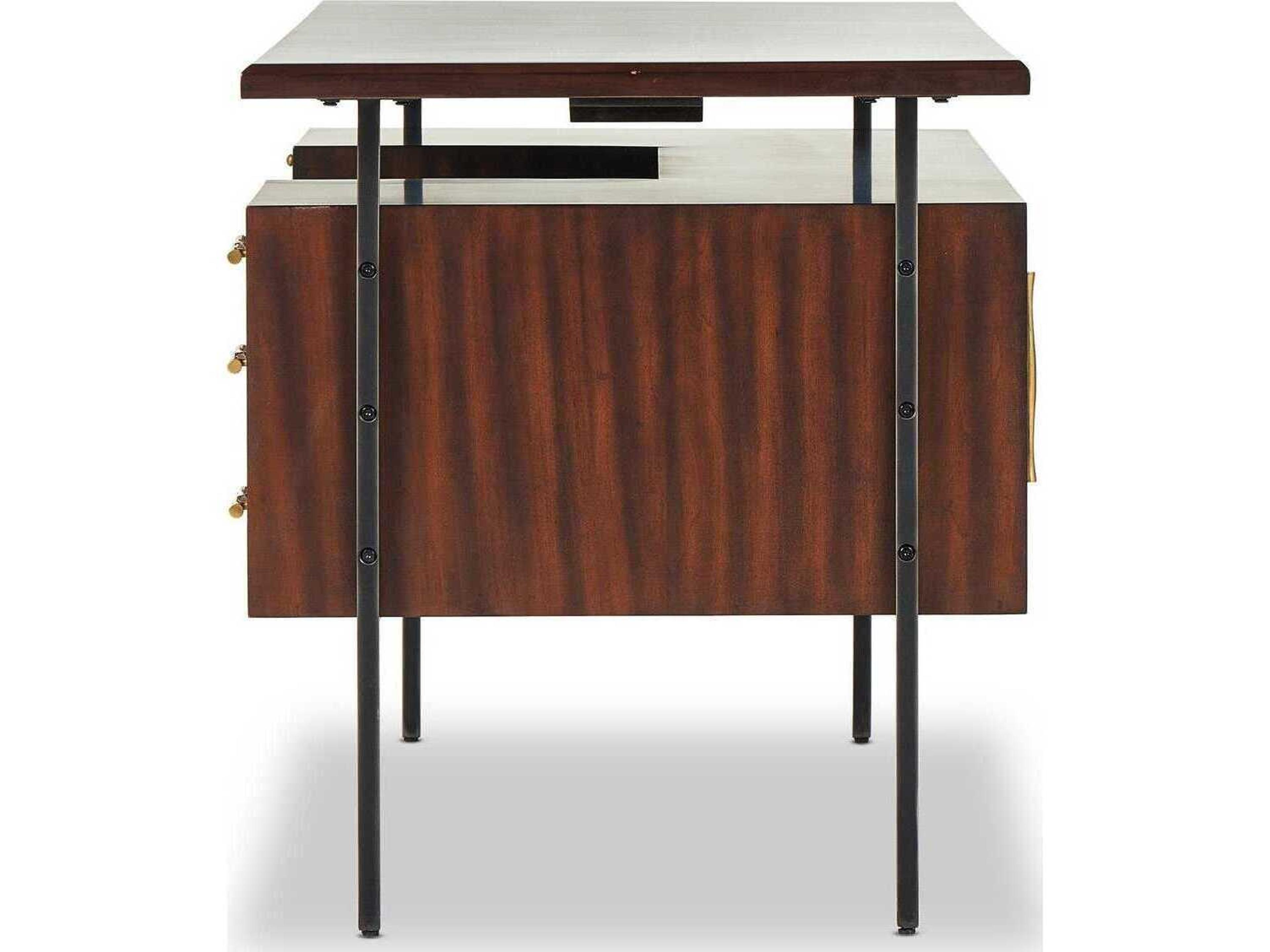 Four Hands Bina Lauren Brown Acacia Wood Executive Desk