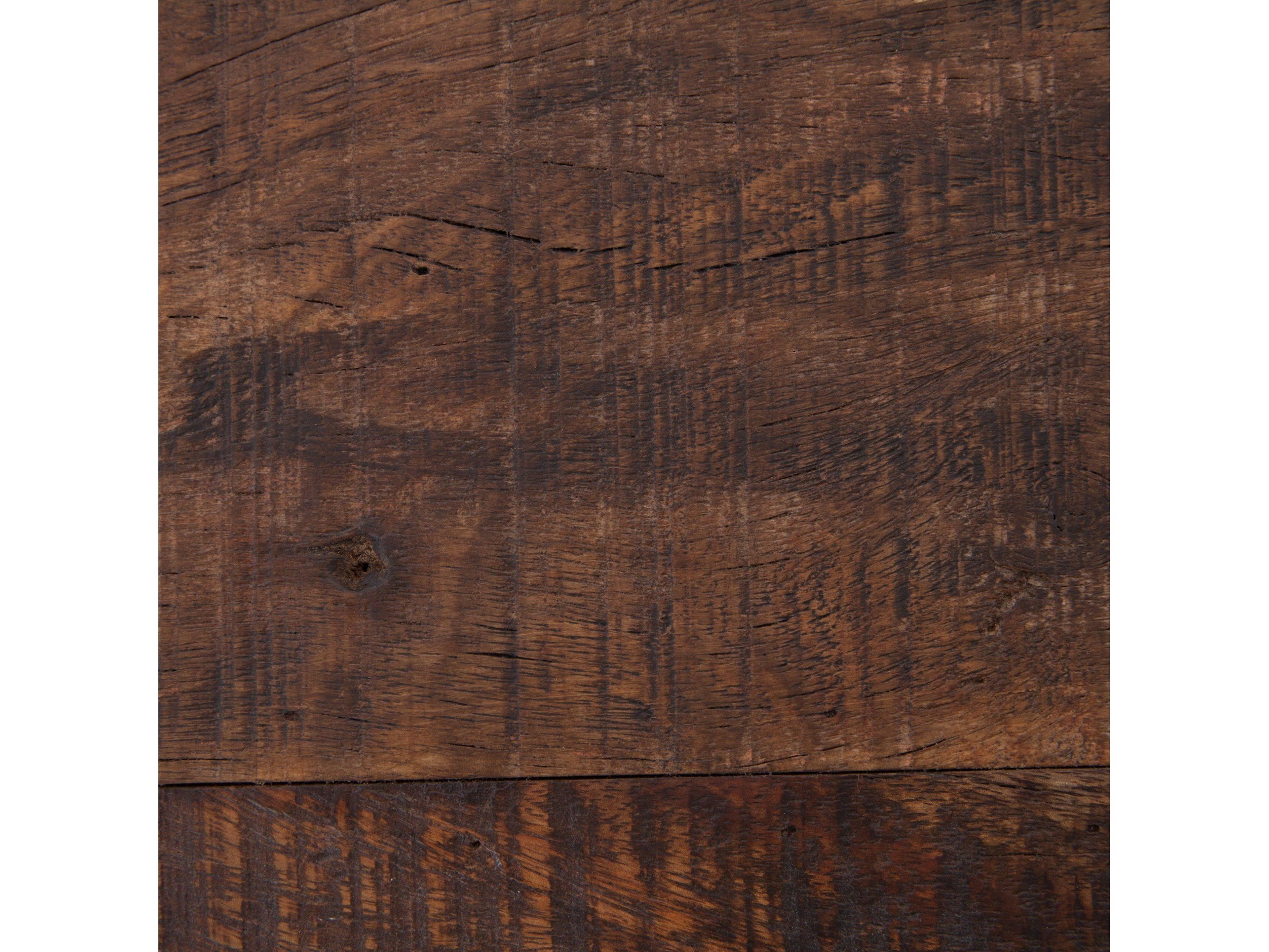 Four Hands Bina Crosby Round Wood Charcoal Shagreen Natural Peroba End Table