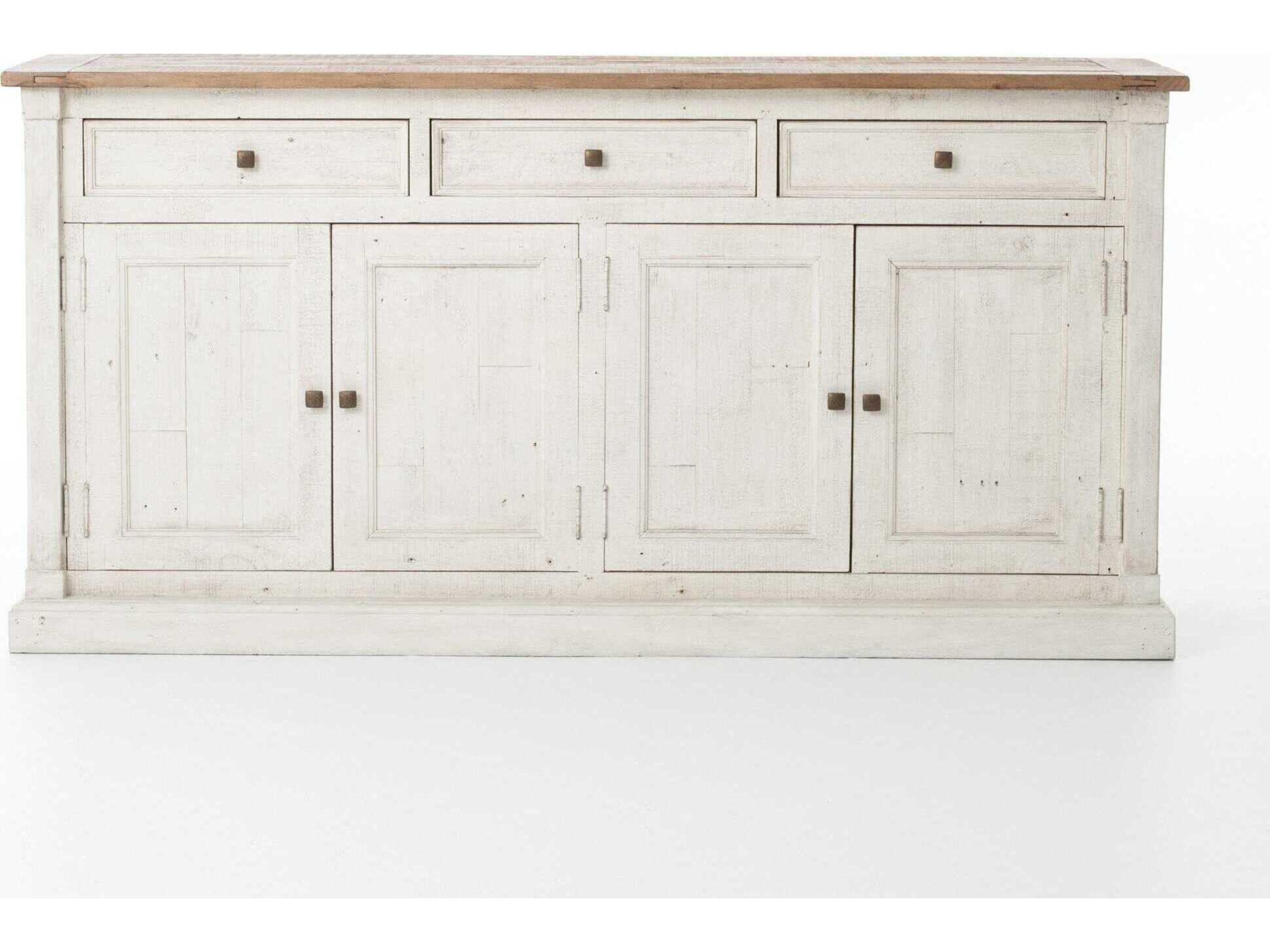 Four Hands Reclaimed Cintra 70" Limestone White Driftwood Natural Sideboard