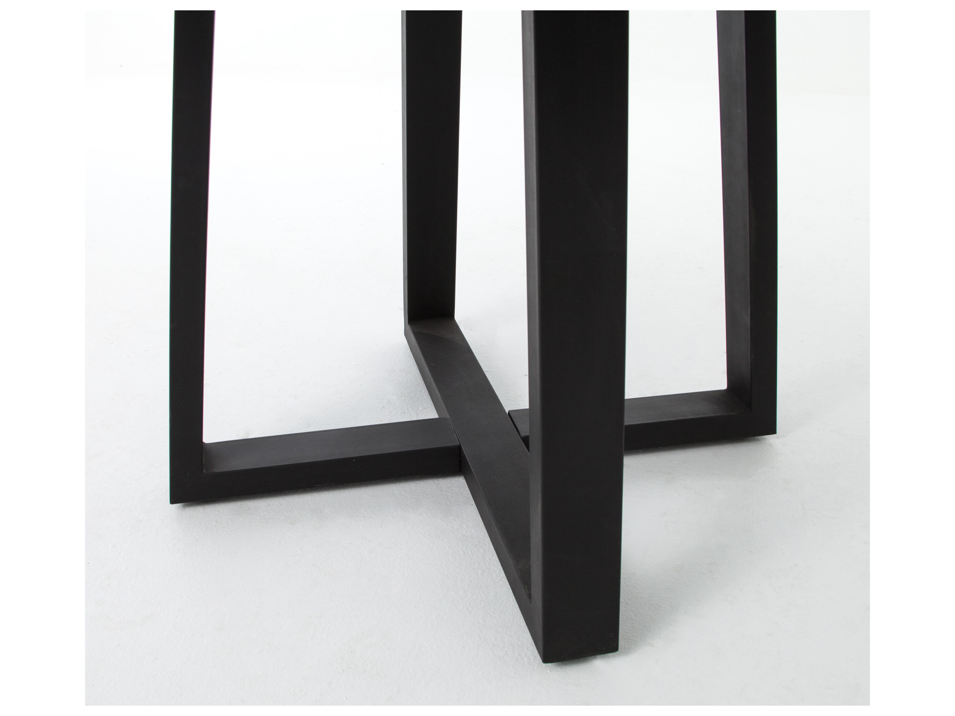 Four Hands Constantine Cyrus Round Stone Black Light Grey Dining Table