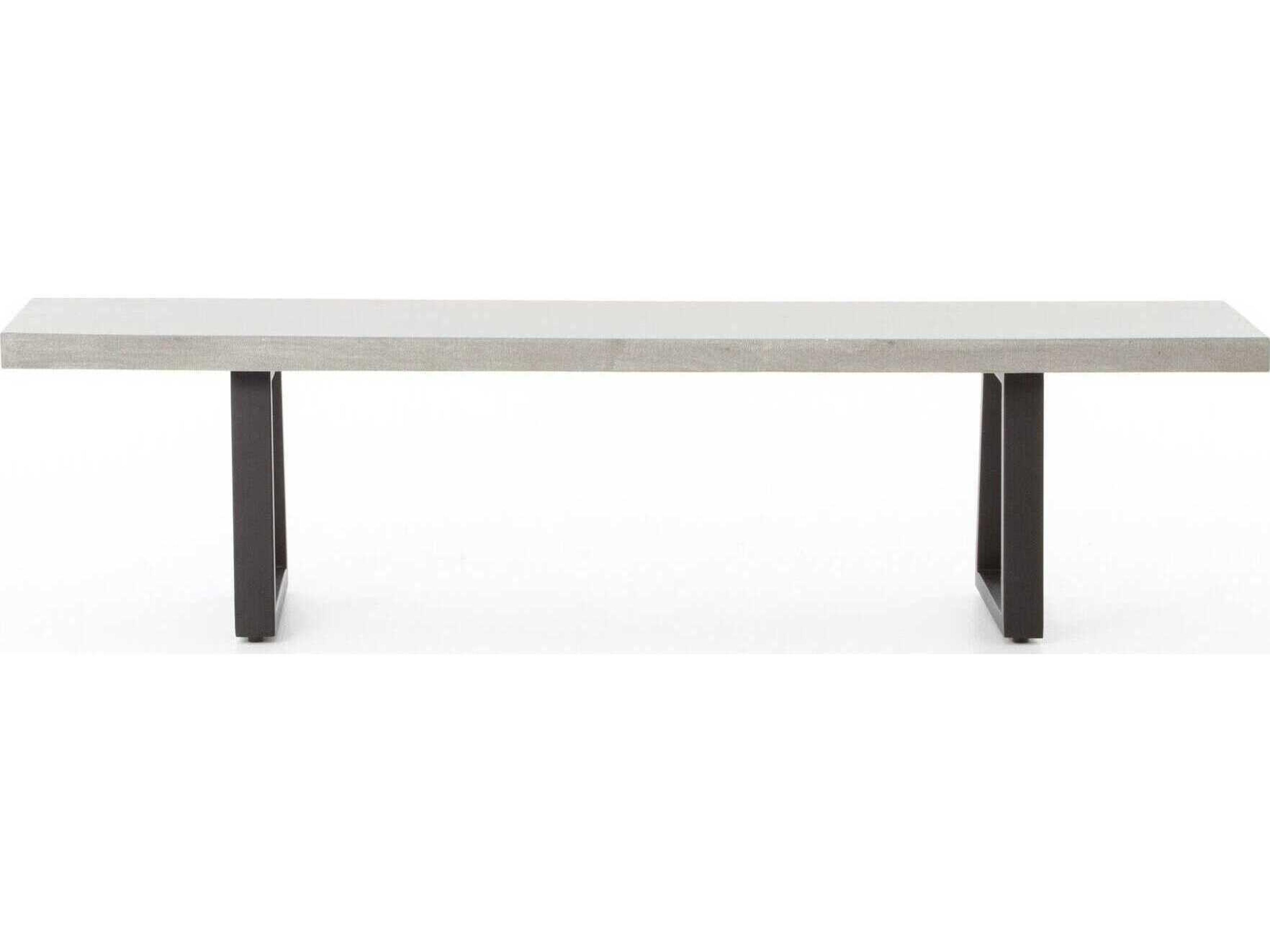 Four Hands Constantine Black Light Grey Accent Bench