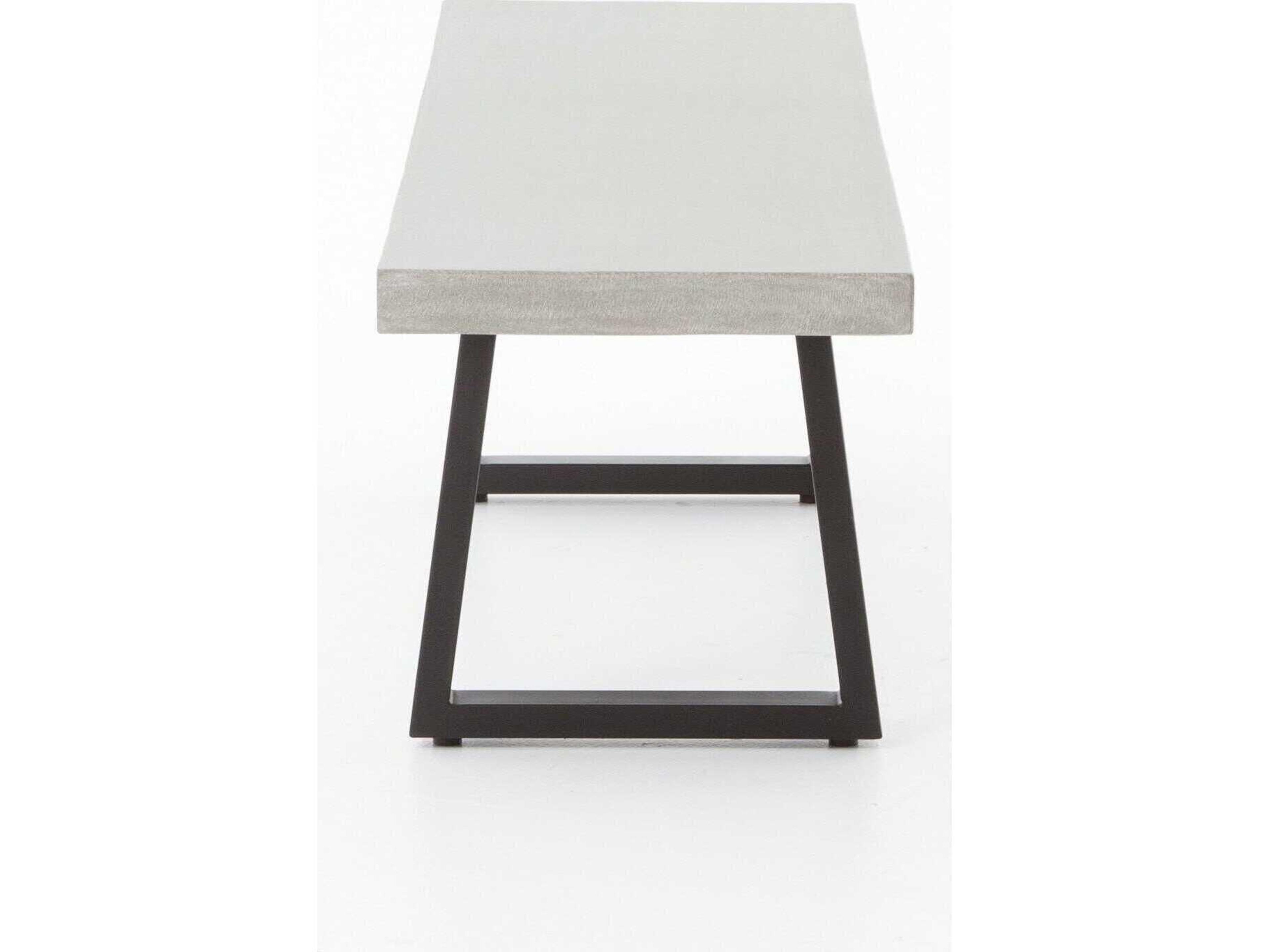 Four Hands Constantine Black Light Grey Accent Bench