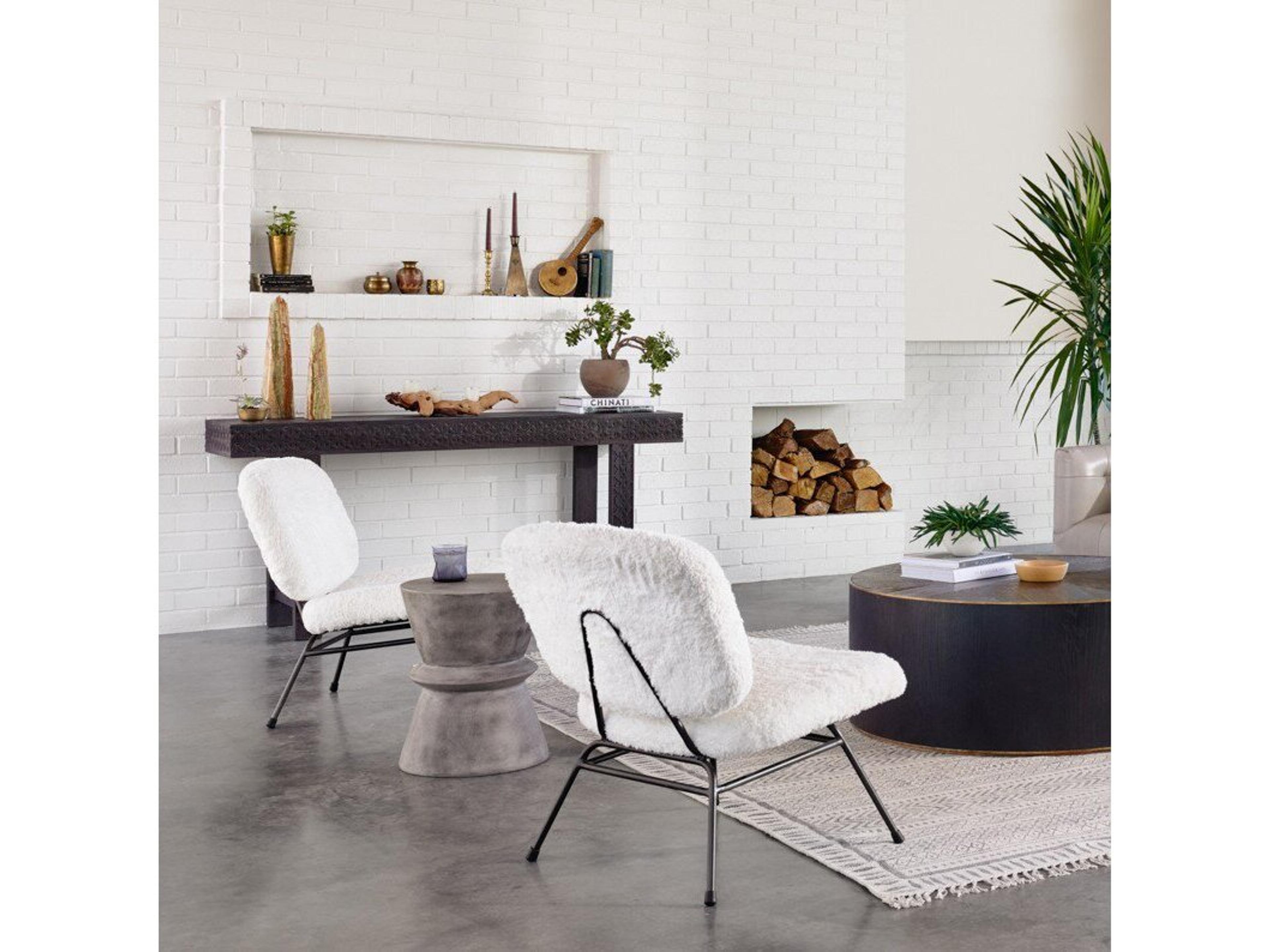 Luxecor Globetrotter Lina Round Concrete Dark Grey End Table