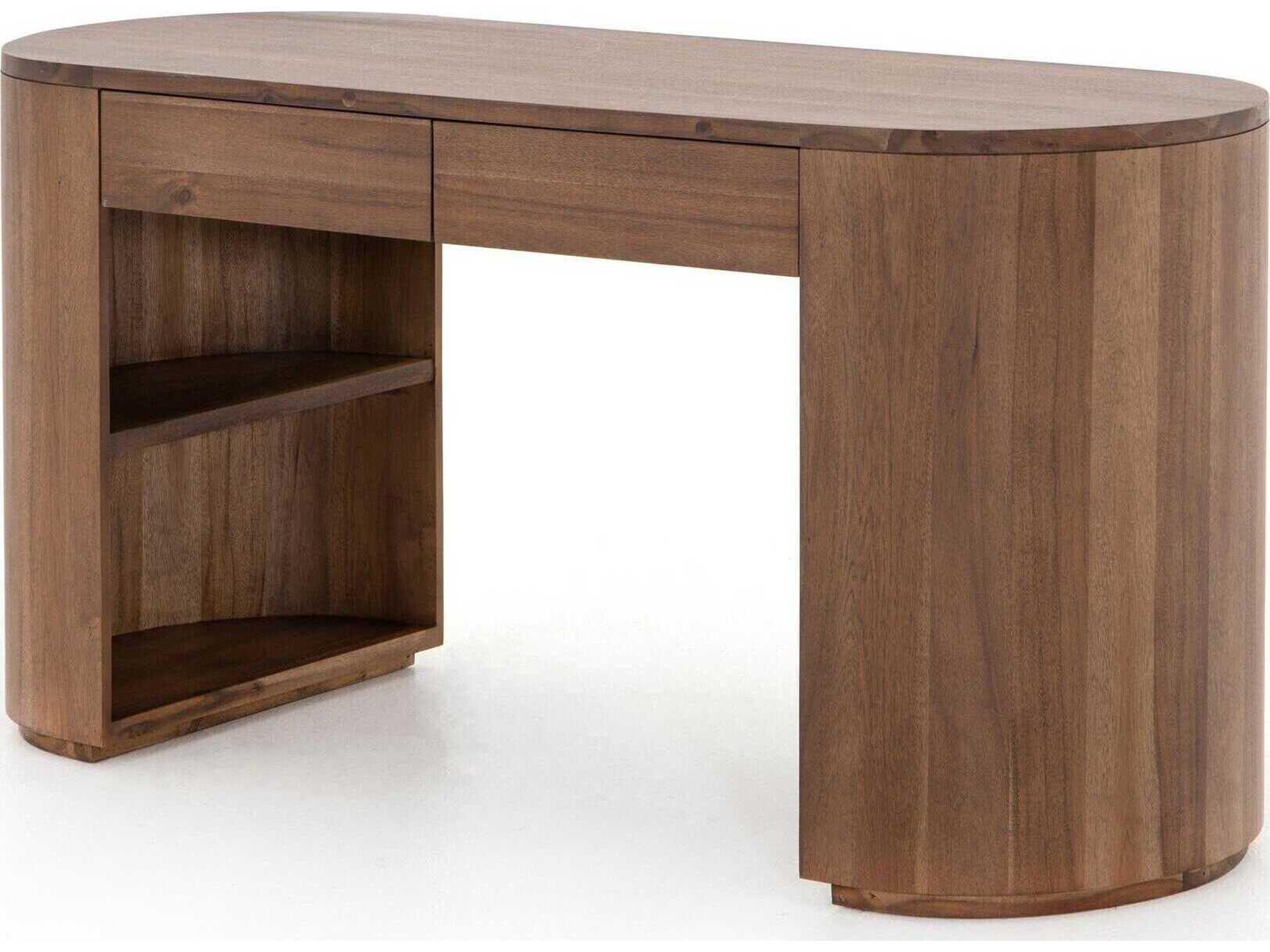 Filmore Pilar Caramel Brown Veneer Acacia Wood Computer Desk