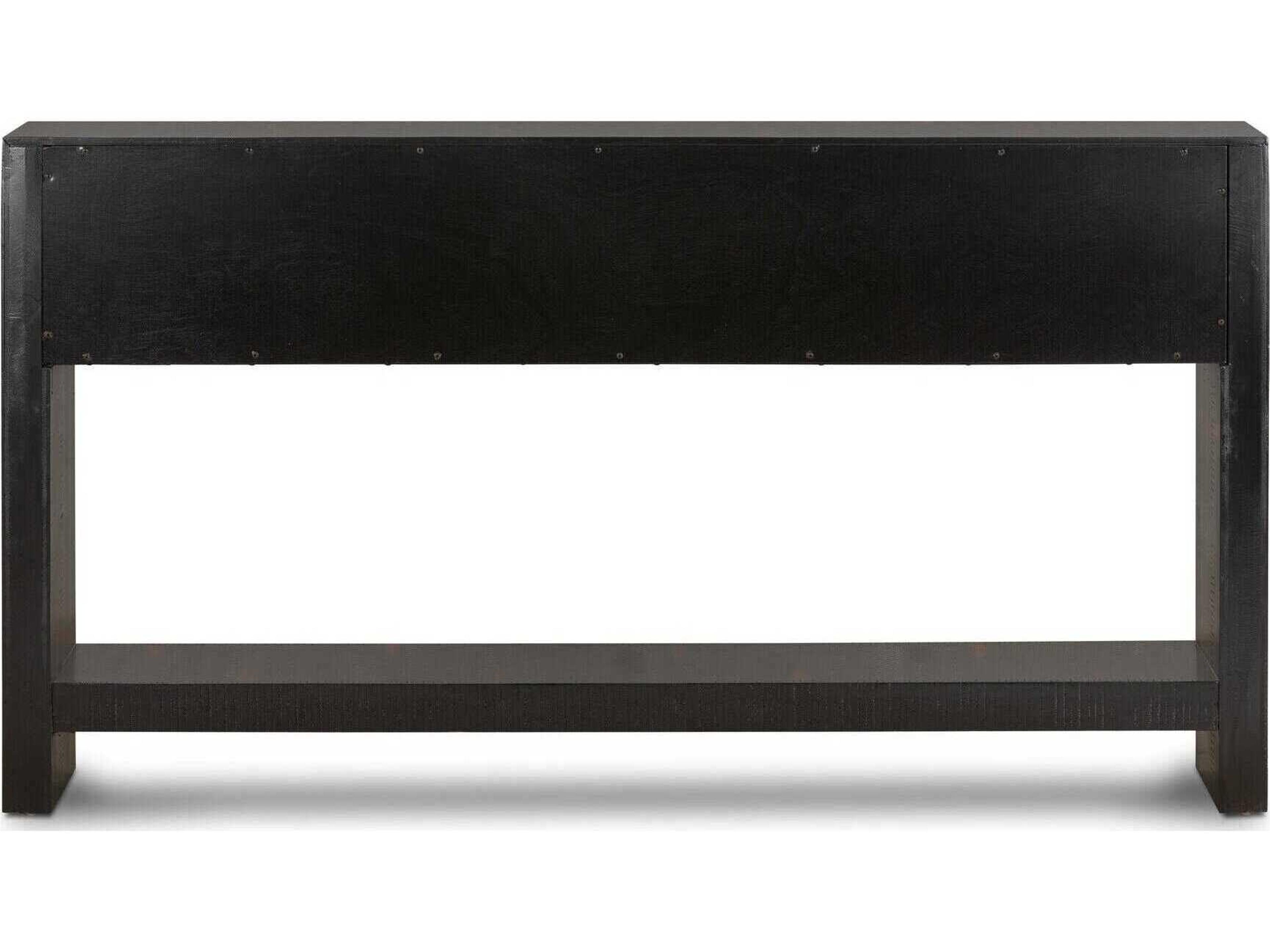 Four Hands Hadley Suki Rectangular Wood Burnished Black Console Table