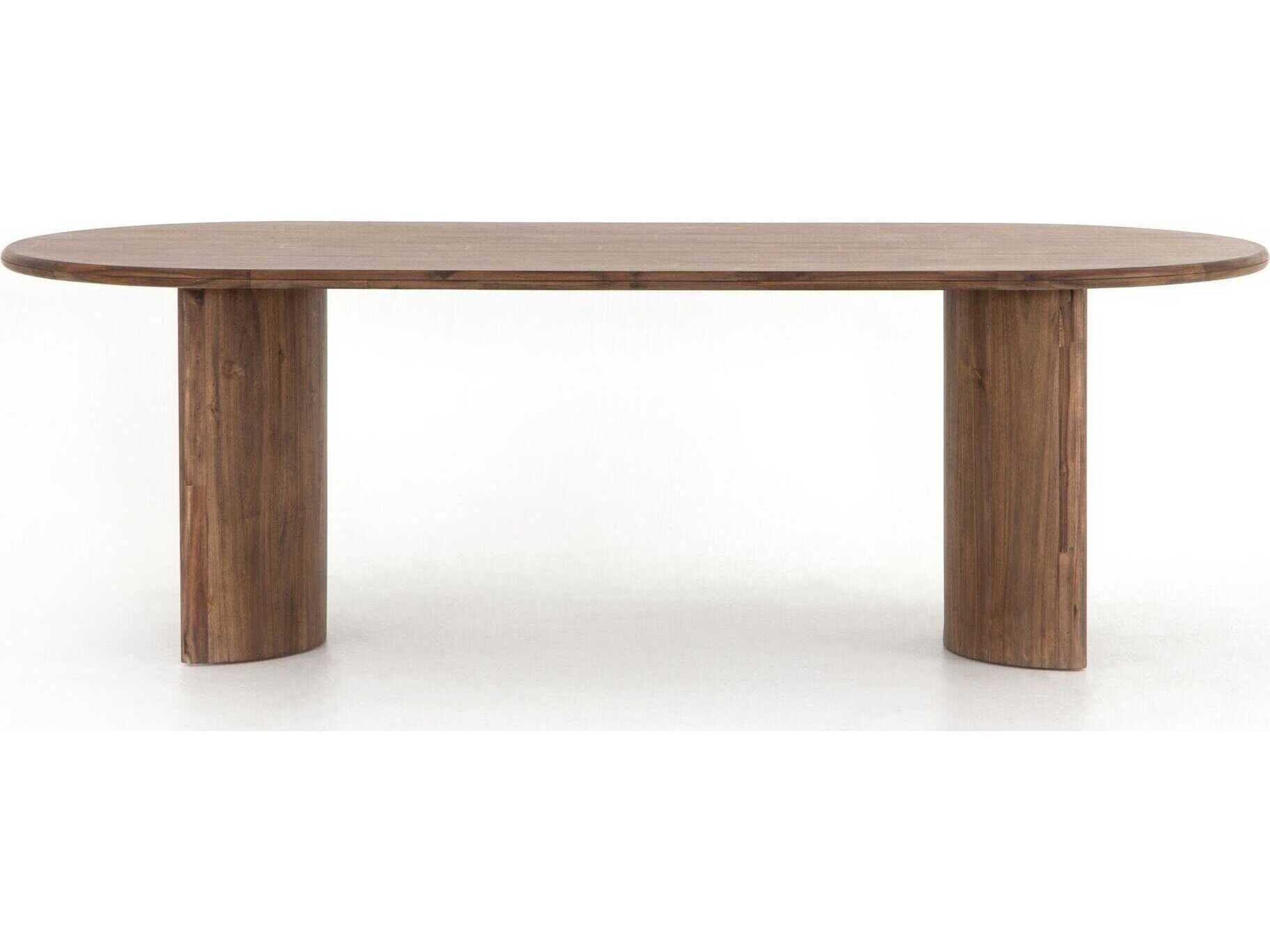 Four Hands Haiden Paden Oval Wood Seasoned Brown Acacia Solid Dining Table