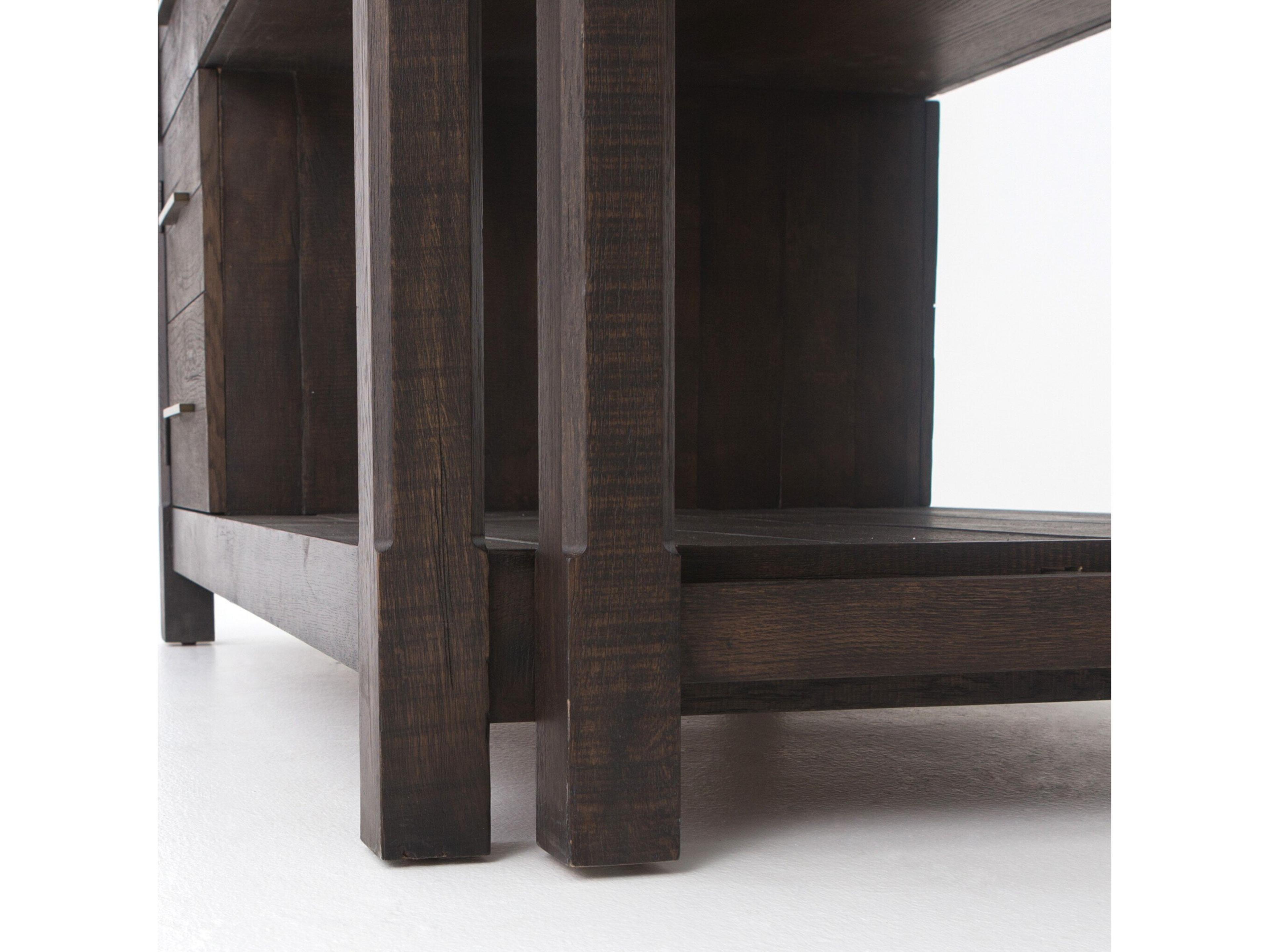 Four Hands Patten Wood Rubbed Black Oak Bar Cart