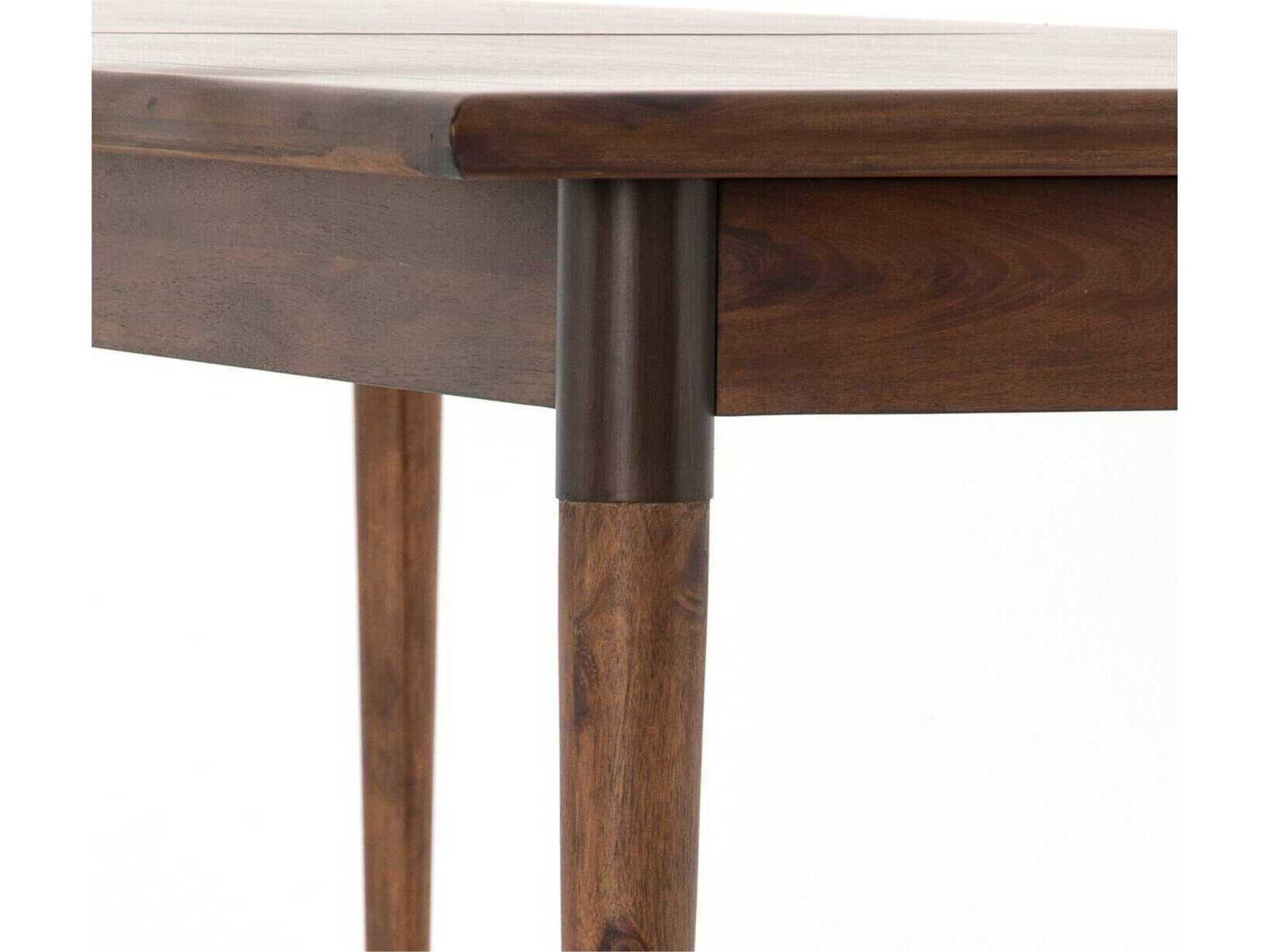 Luxecor Globetrotter Harper Extendable Rectangular Wood Toasted Walnut Umber Bronze Dining Table
