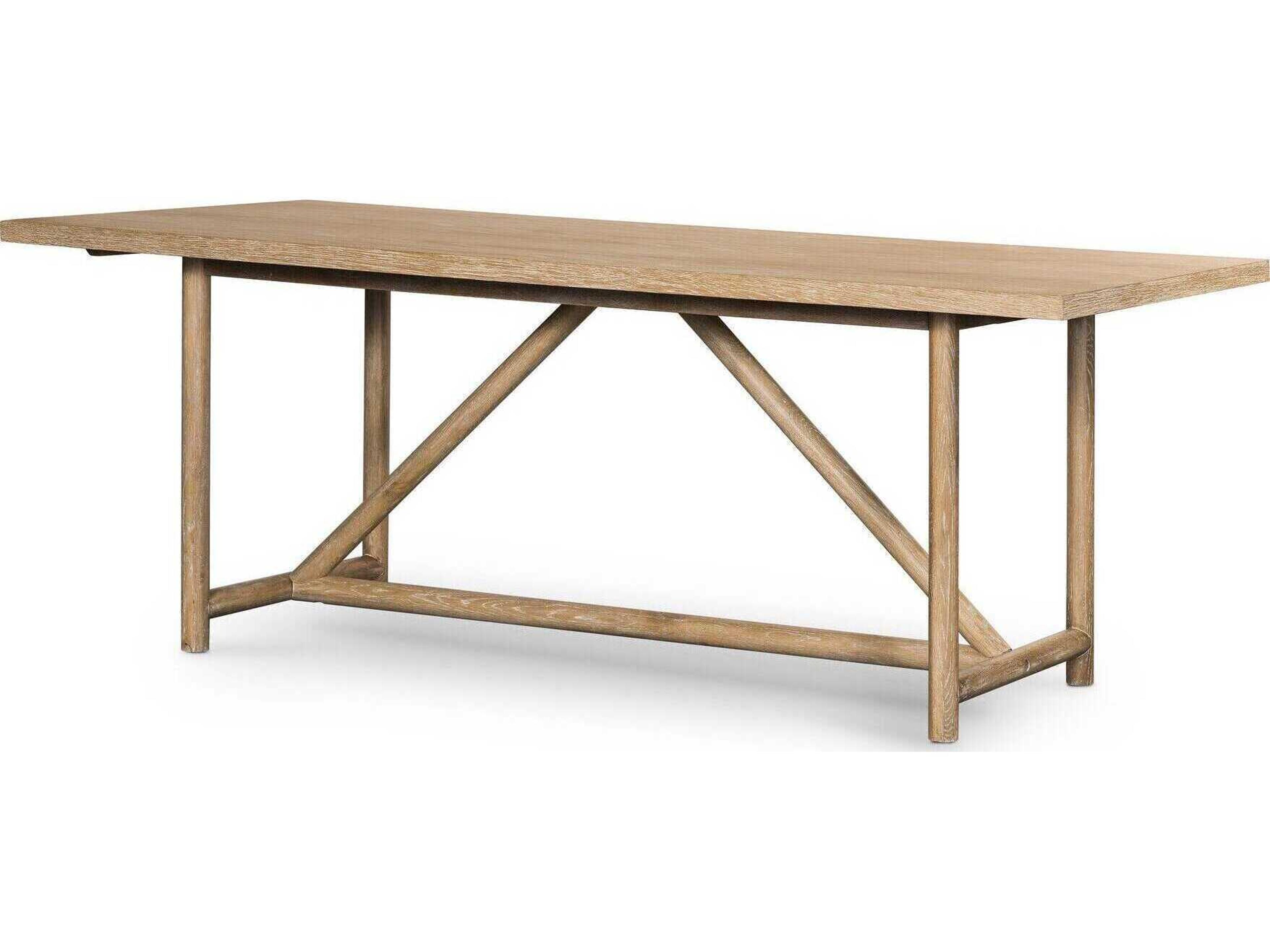 Patten Mika Rectangular Wood Whitewashed Oak Dining Table