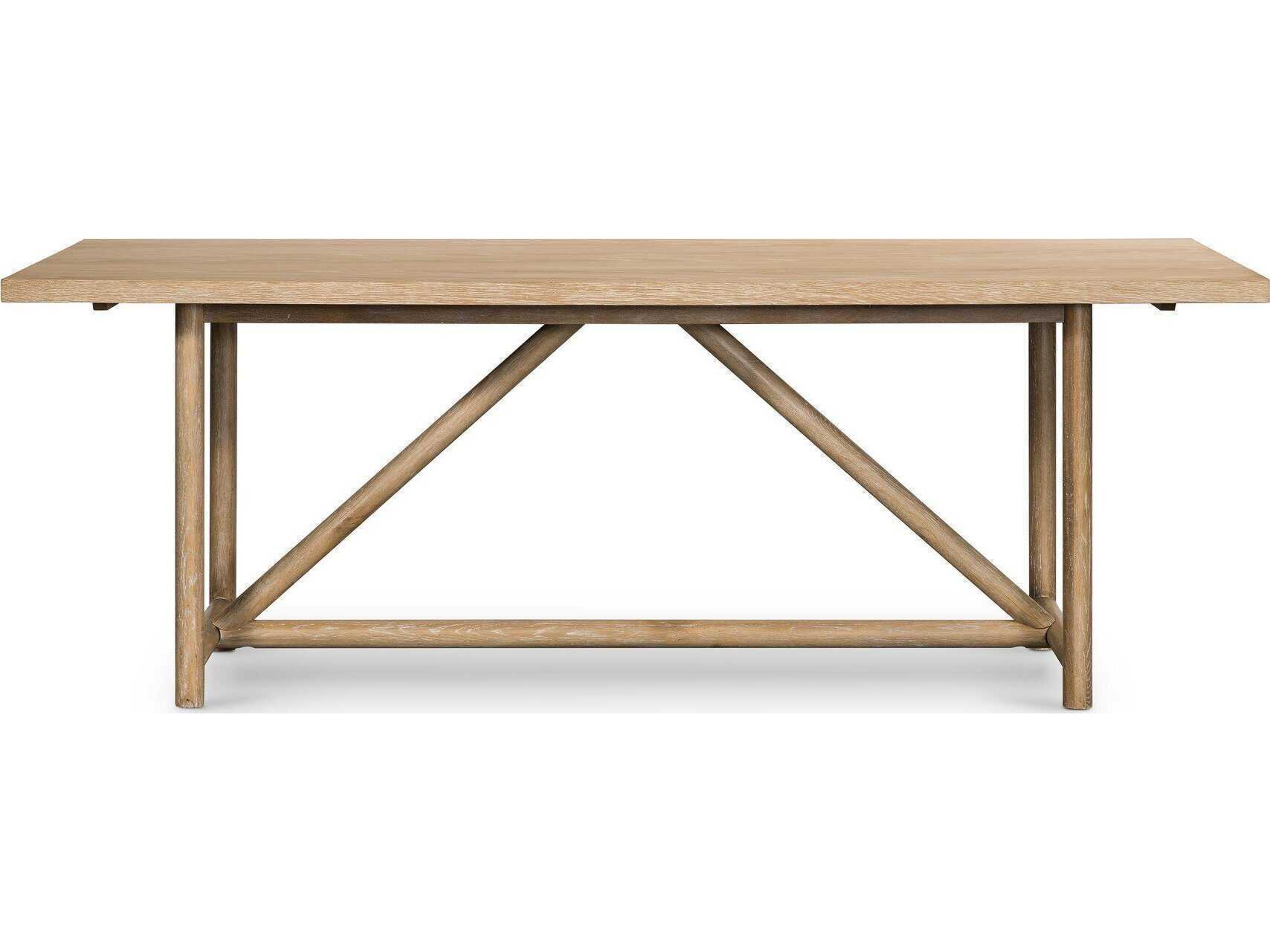 Four Hands Patten Mika Rectangular Wood Whitewashed Oak Dining Table