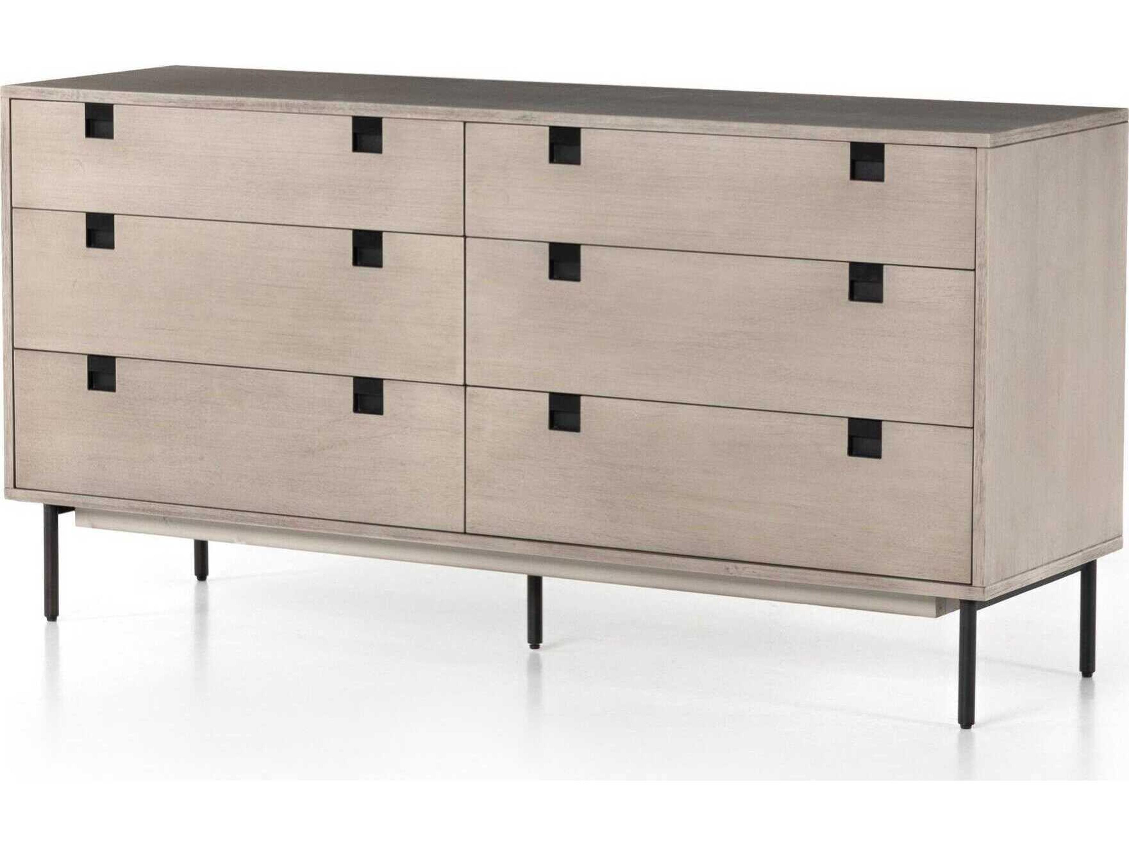 Carly 6 Drawer Dresser Modern Grey Wash