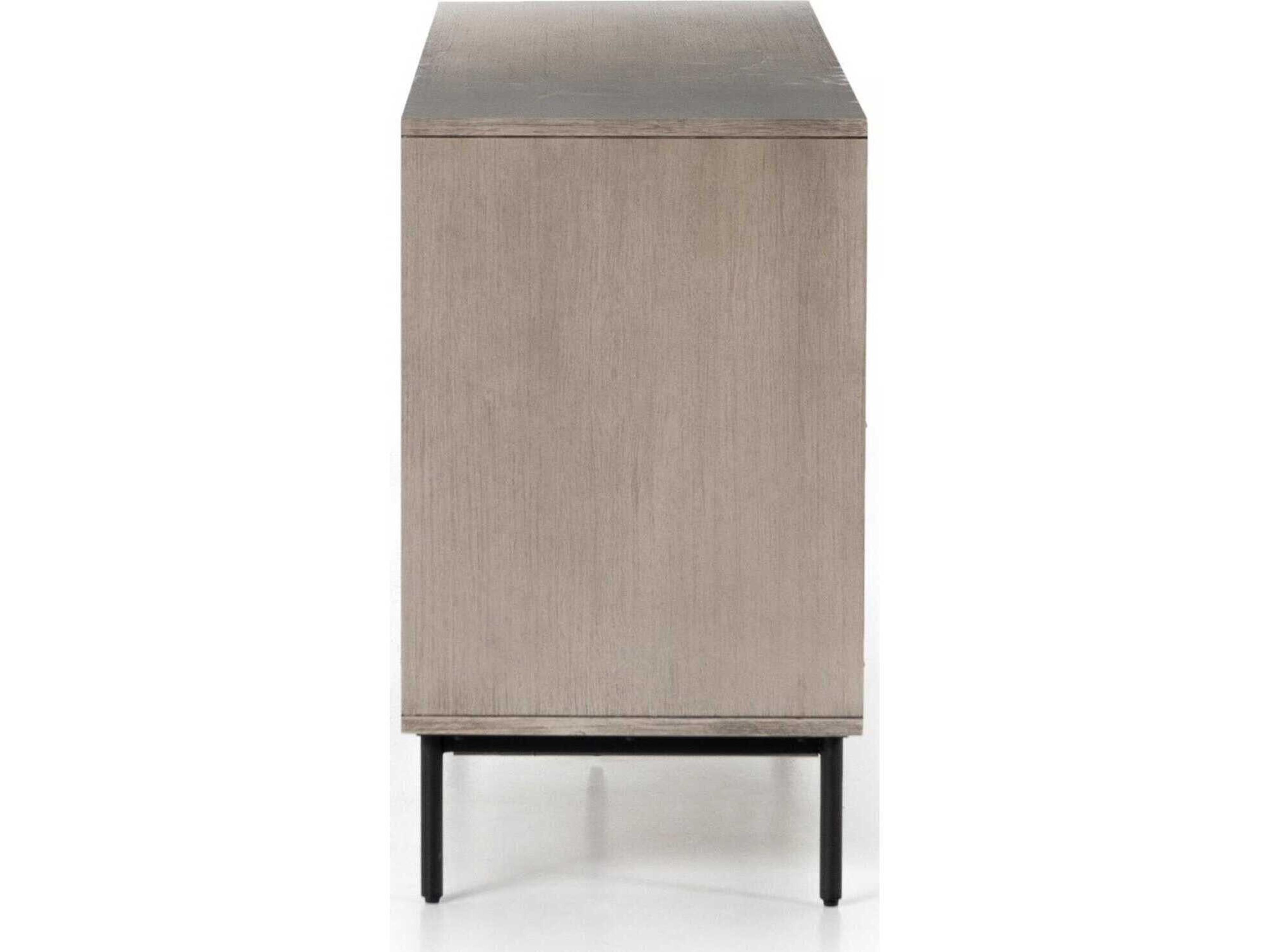 Four Hands Patten Carly 6-Drawers Gray Acacia Wood Double Dresser