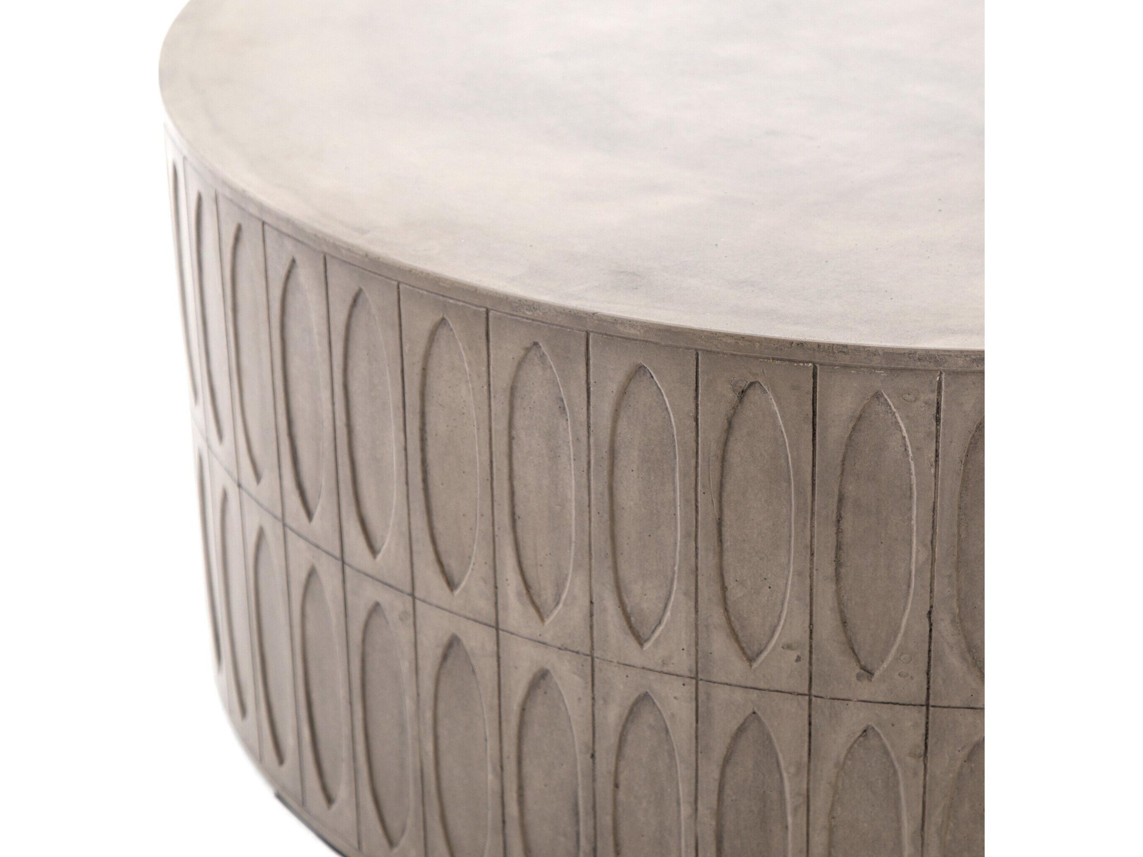 Four Hands Thayer Colorado Round Concrete Dark Grey Coffee Table