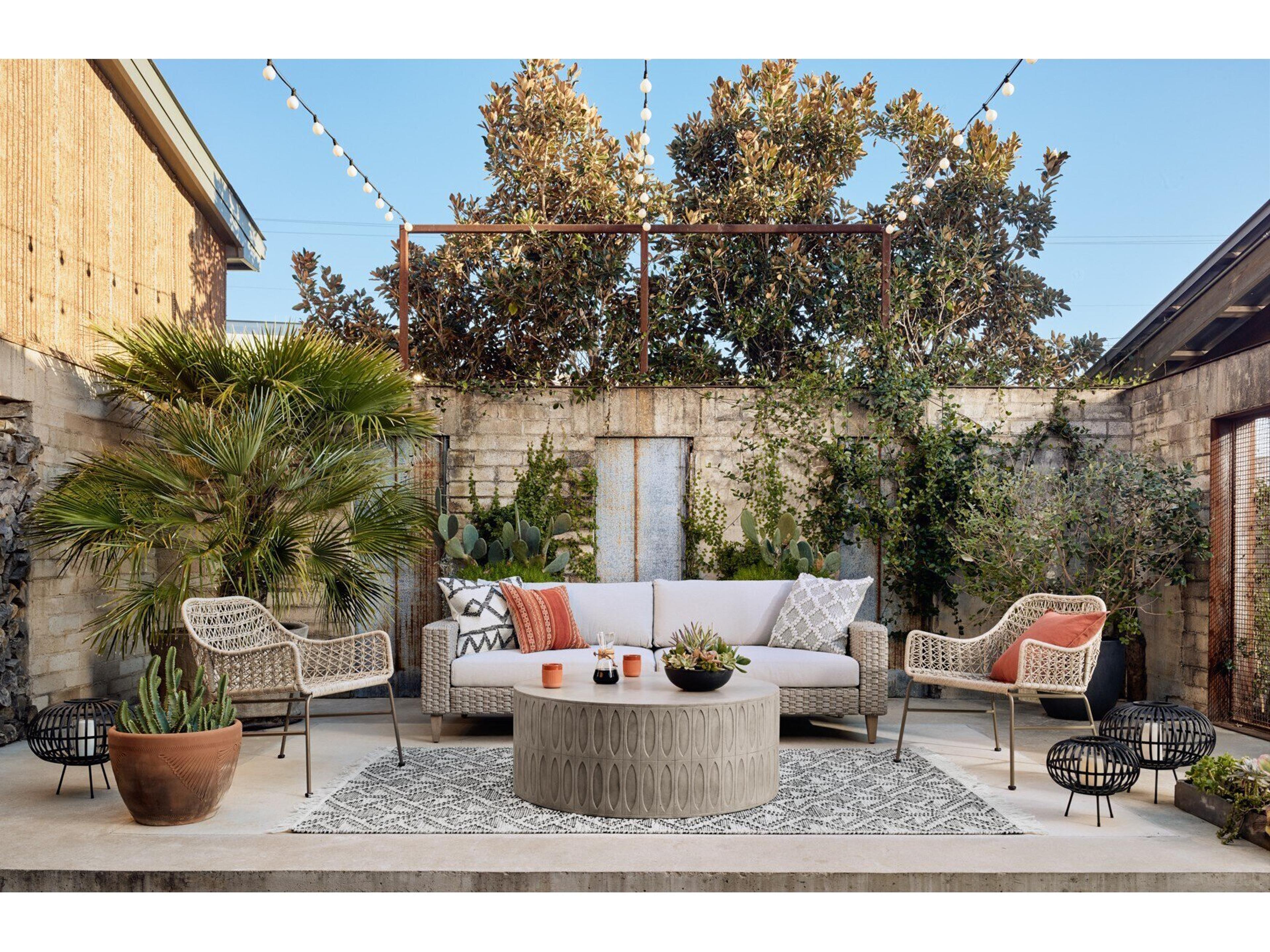 Four Hands Thayer Colorado Round Concrete Dark Grey Coffee Table