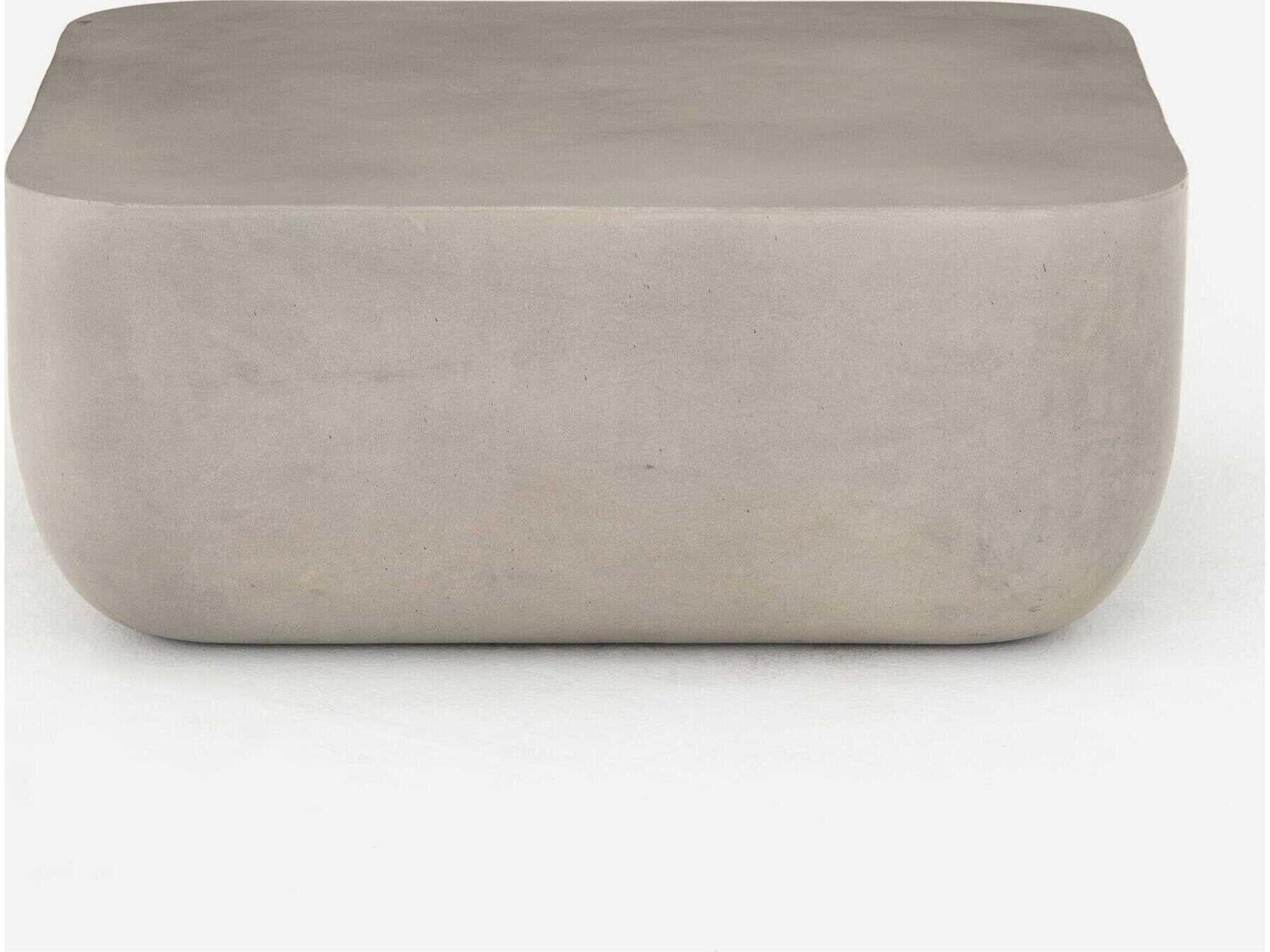 Four Hands Thayer Ivan Square Grey Concrete Coffee Table