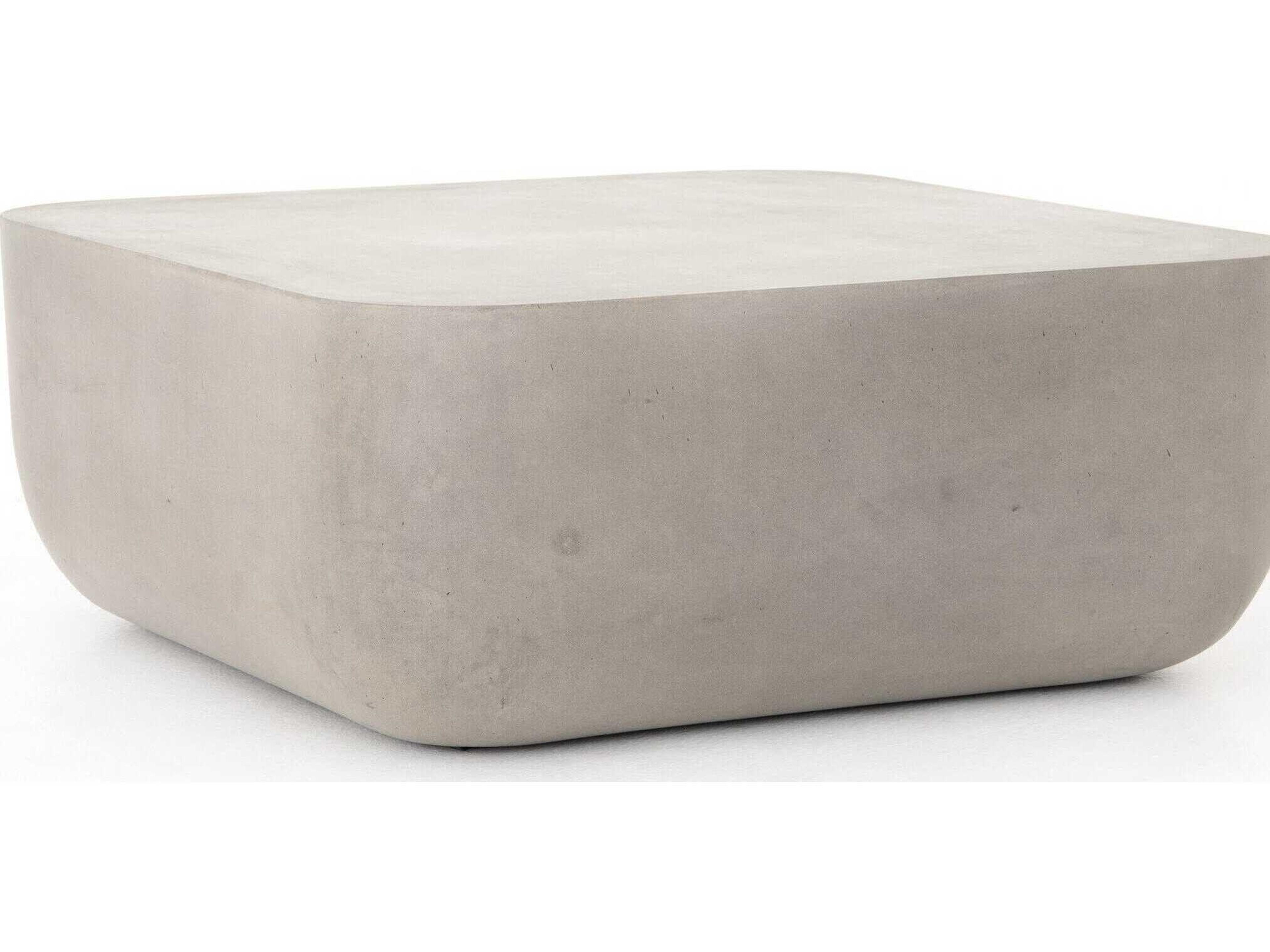 Four Hands Thayer Ivan Square Grey Concrete Coffee Table