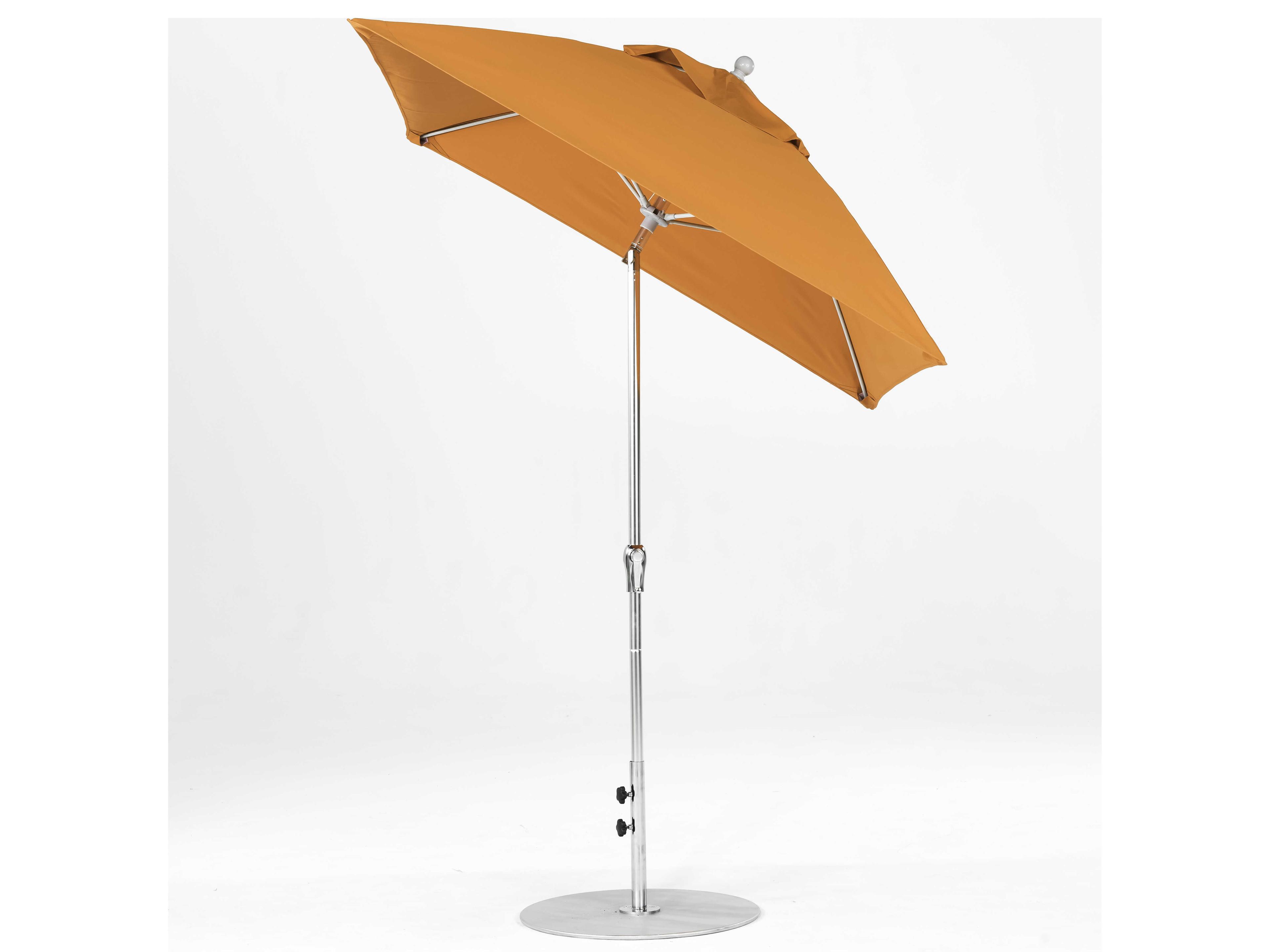 Frankford Quick Ship Monterey Market Fiberglass 6.5 Foot Square Crank Auto Tilt Patio Umbrella