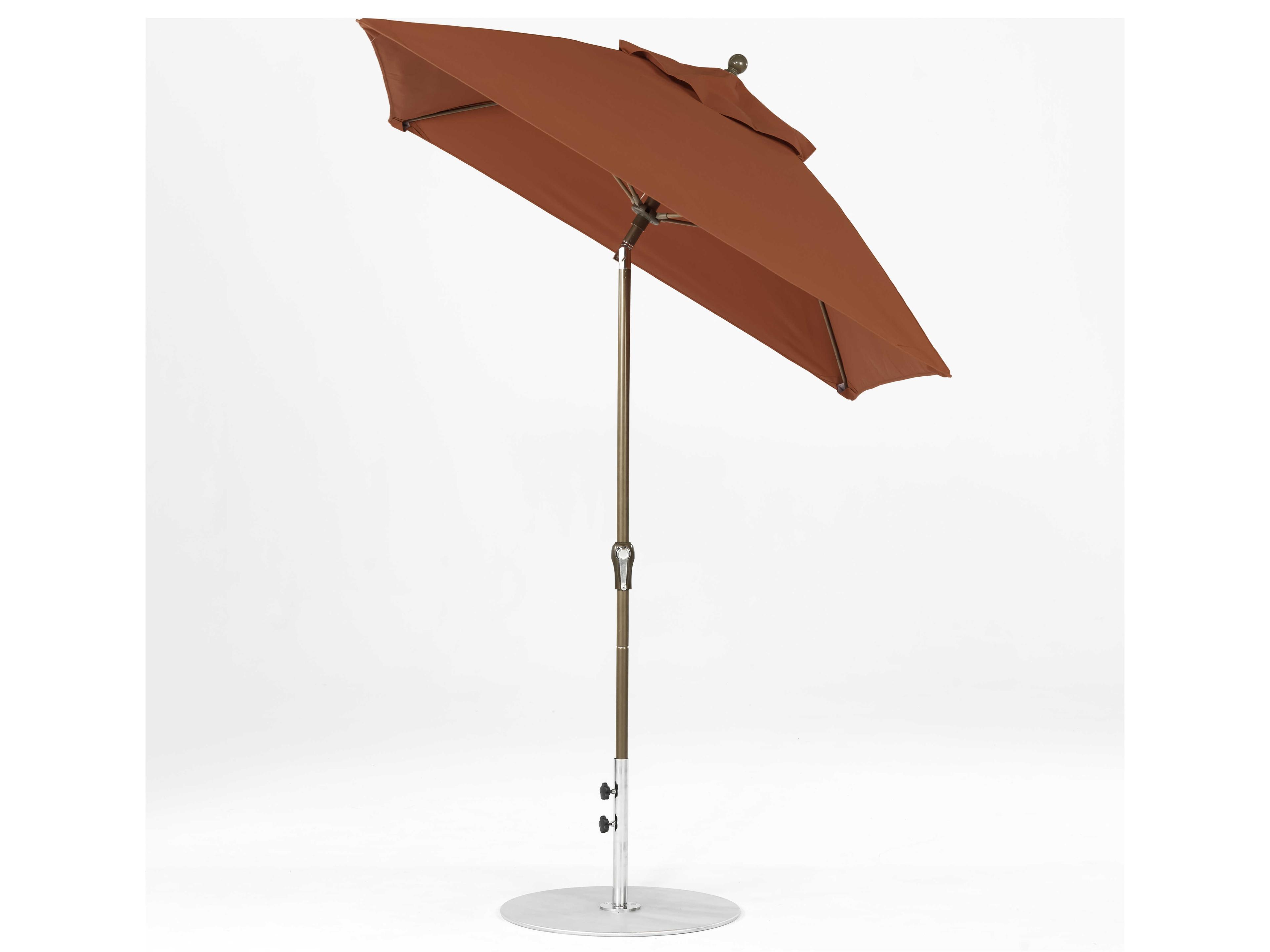 Frankford Quick Ship Monterey Market Fiberglass 6.5 Foot Square Crank Auto Tilt Patio Umbrella