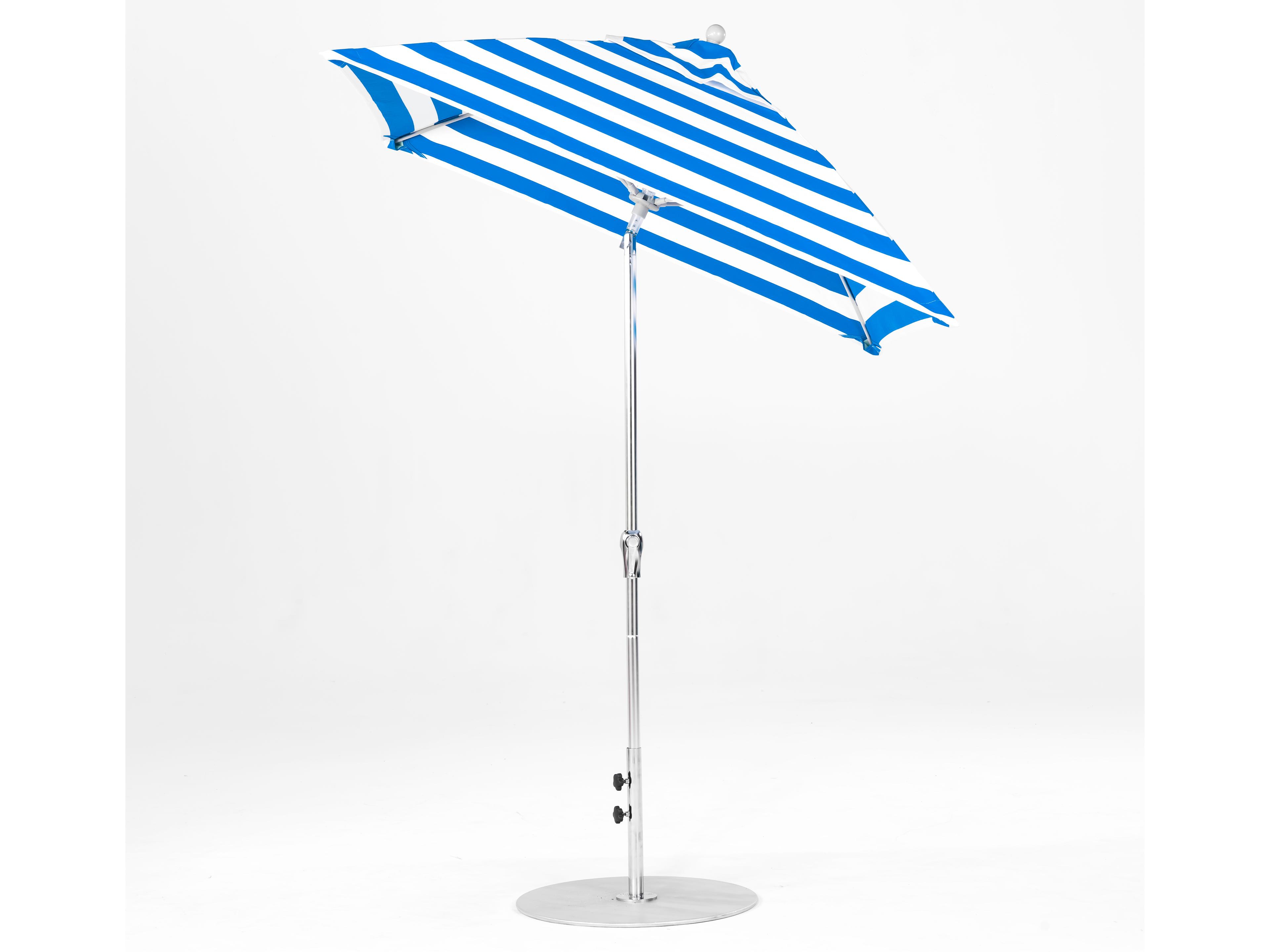 Frankford Monterey Market Fiberglass 6.5 Foot Square Crank Auto Tilt Outdoor Patio Umbrella - Special Order Striped Fabric