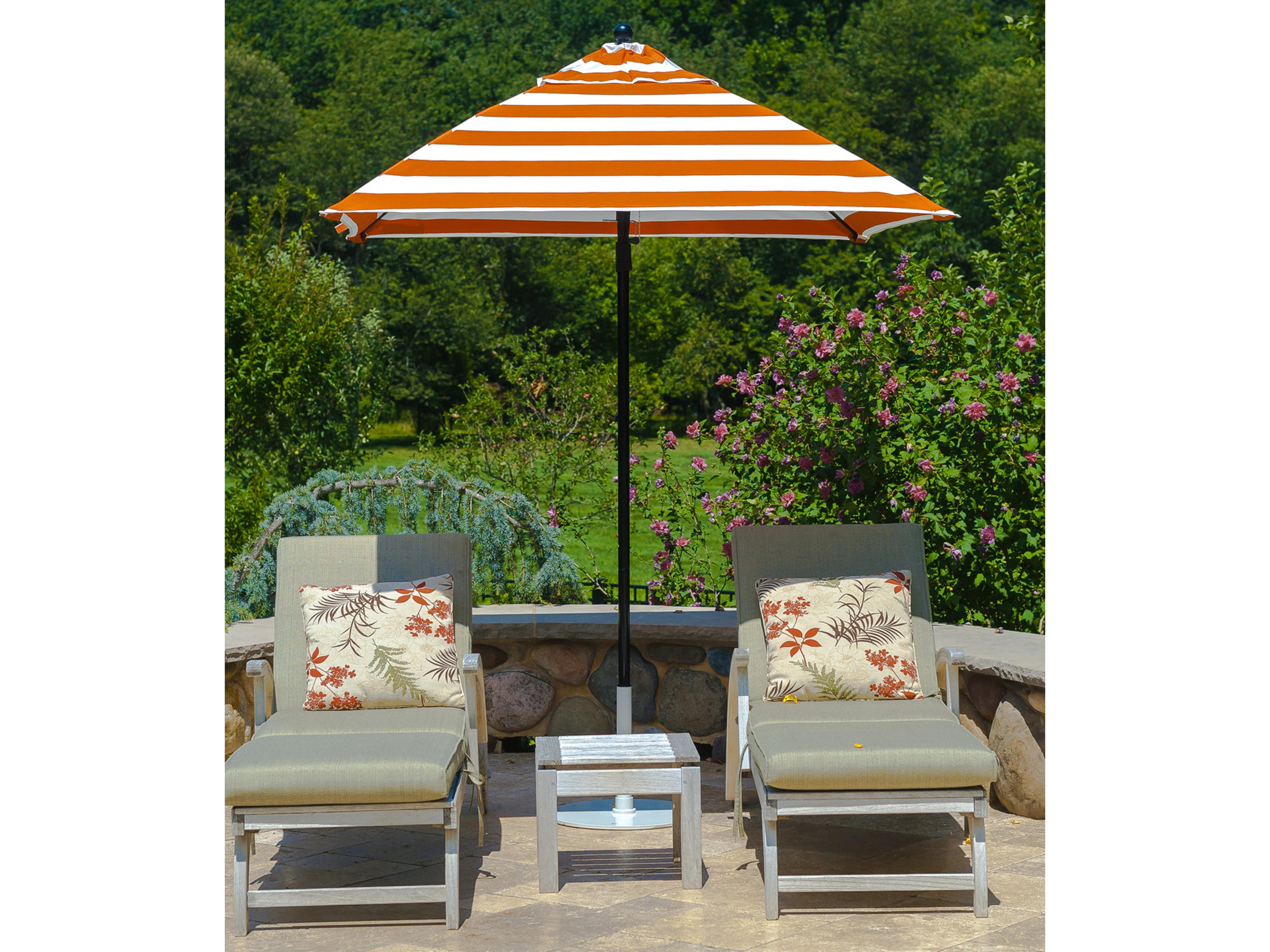 Frankford Quick Ship Monterey Market Fiberglass 6.5 Foot Square Pulley Lift Patio Umbrella