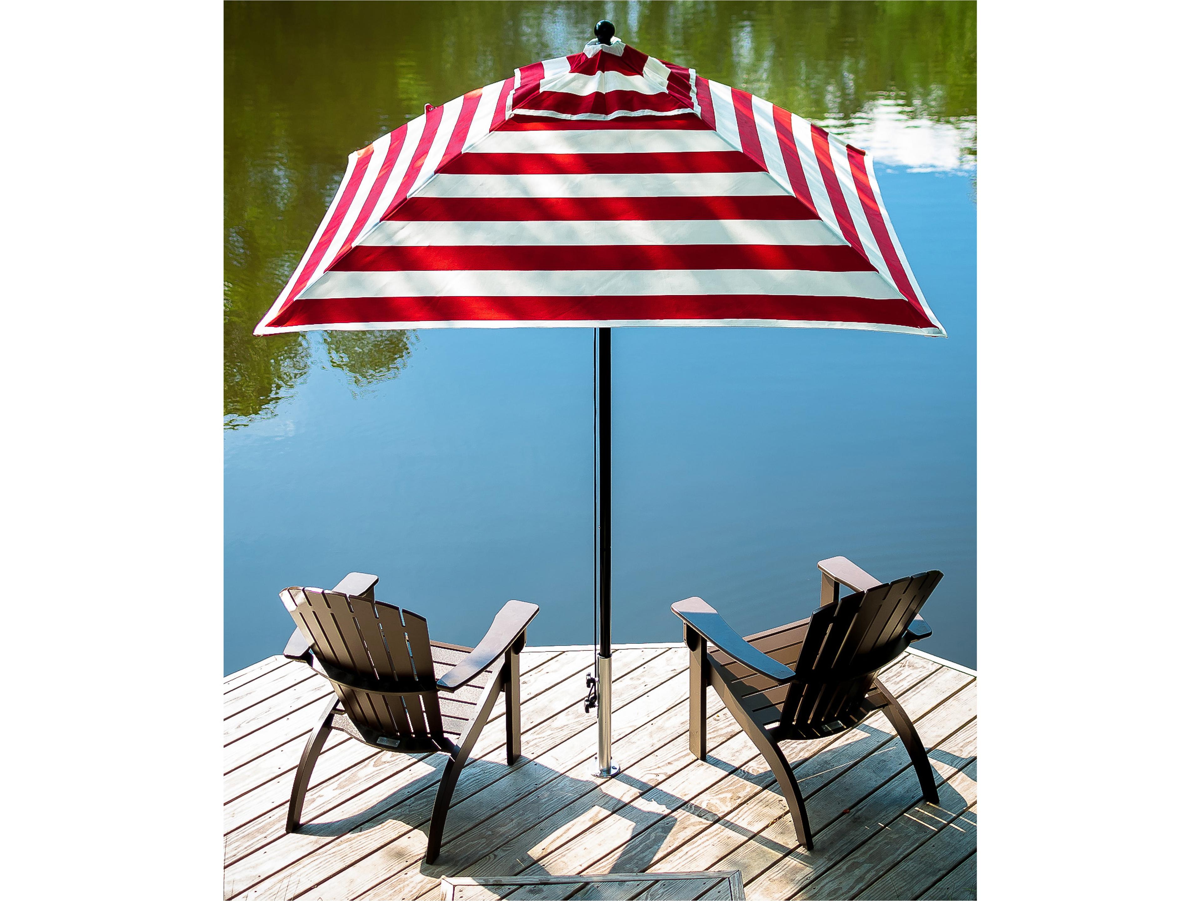 Frankford Quick Ship Monterey Market Fiberglass 6.5 Foot Square Pulley Lift Patio Umbrella