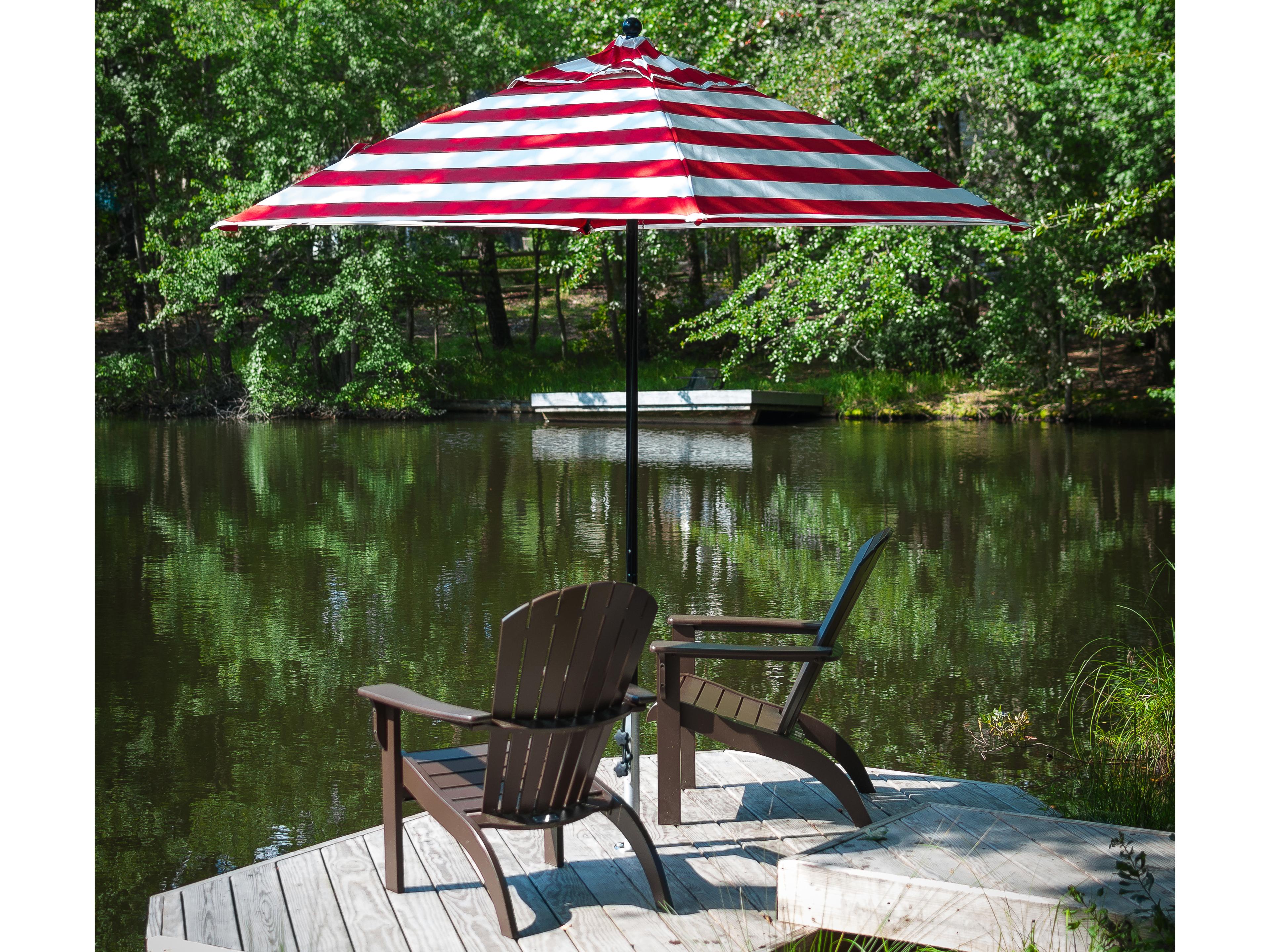 Frankford Quick Ship Monterey Market Fiberglass 6.5 Foot Square Pulley Lift Patio Umbrella