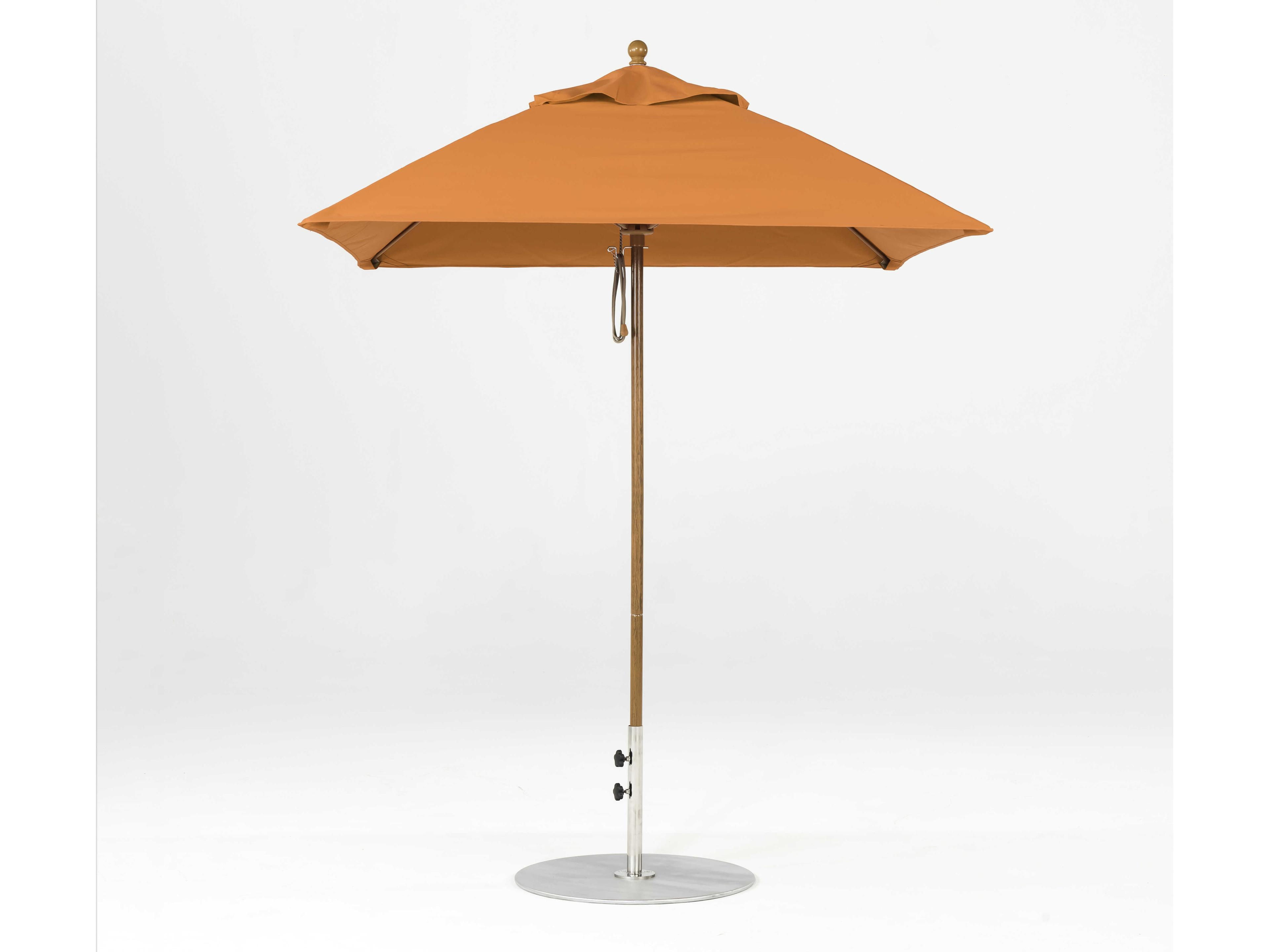 Frankford Monterey Custom Market Fiberglass 6.5 Foot Square Pulley Lift Outdoor Umbrella