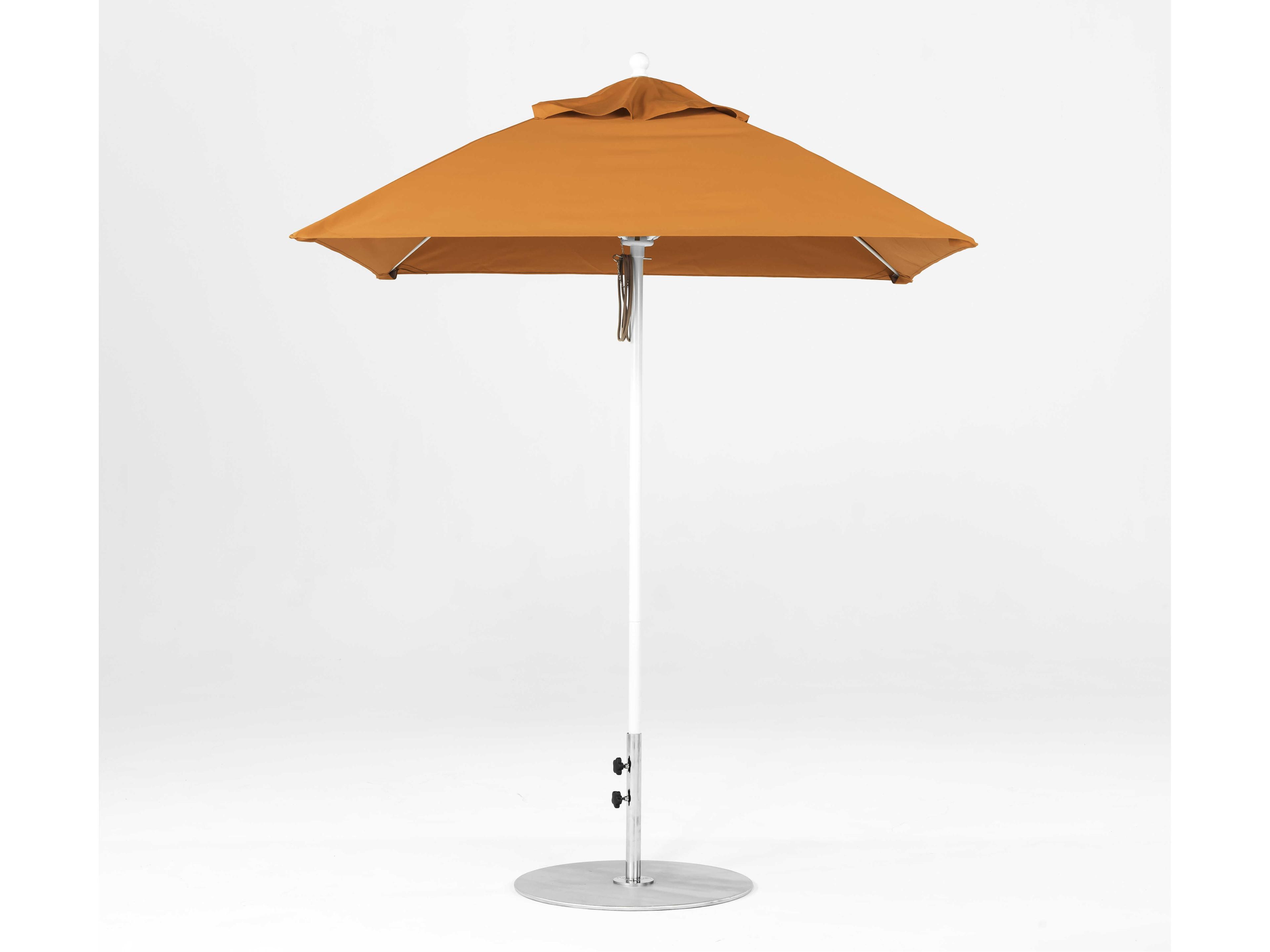 Frankford Monterey Custom Market Fiberglass 6.5 Foot Square Pulley Lift Outdoor Umbrella