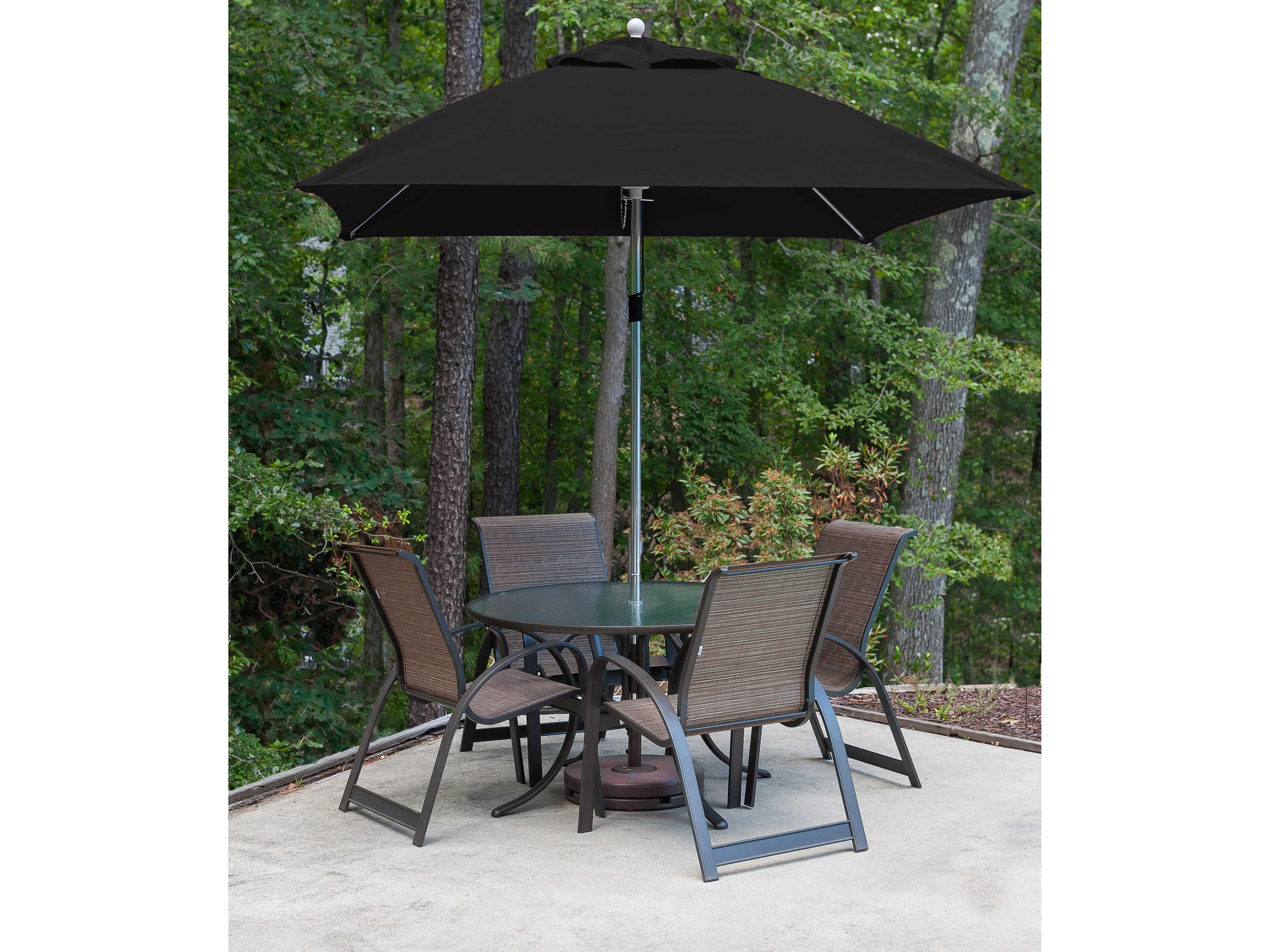 Frankford Monterey Custom Fiberglass Market 7.5 Foot Square Pulley Lift Outdoor Umbrella