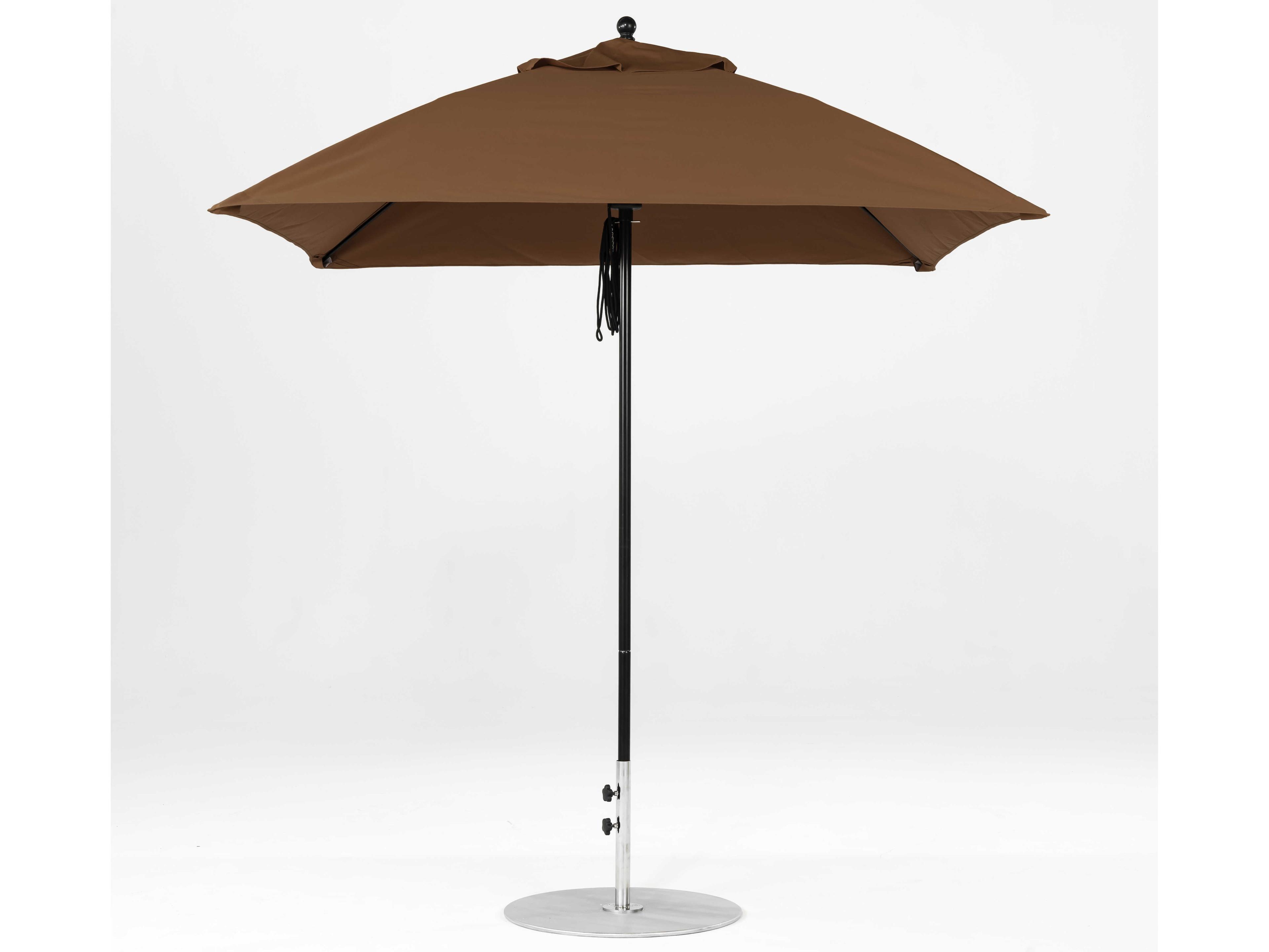Frankford Monterey Custom Fiberglass Market 7.5 Foot Square Pulley Lift Outdoor Umbrella