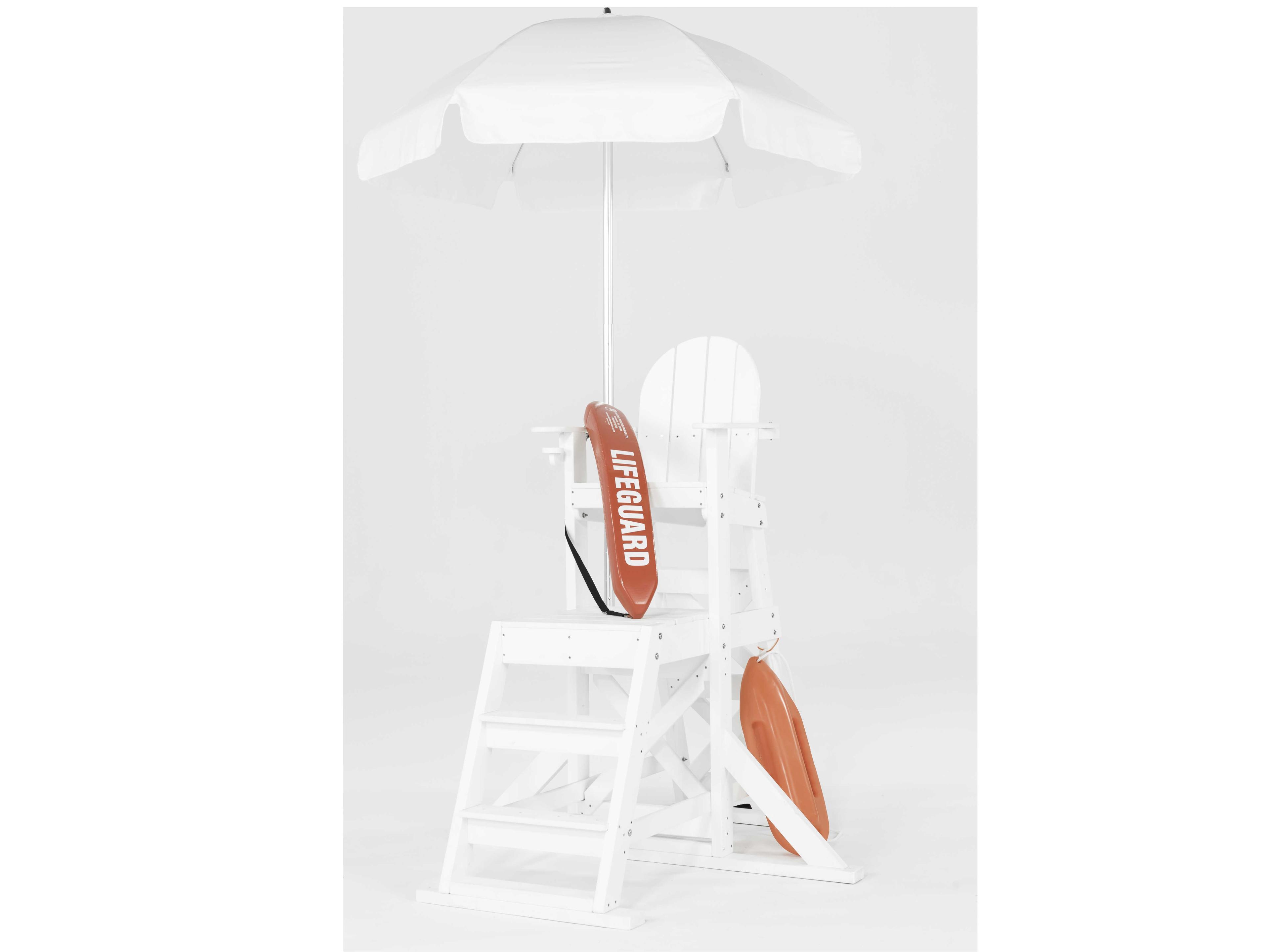 Frankford Lifeguard Custom Aluminum Silver Anodized 6.5 Foot Hexagon Manual Lift Outdoor Umbrella - Steel Ribs