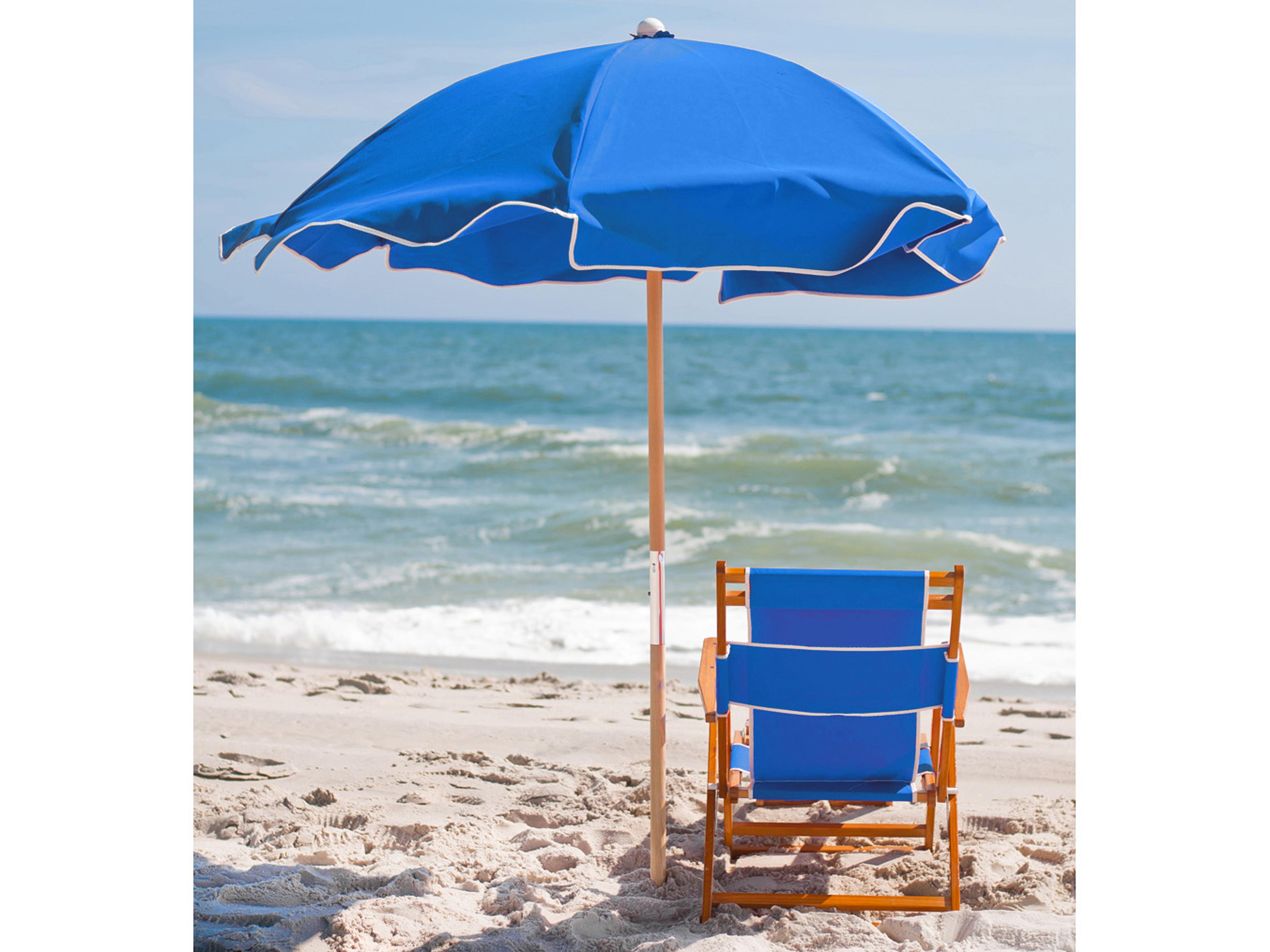 Frankford Quick Ship Avalon Fiberglass Beach 6.5 Foot Hexagon Manual Lift Outdoor Patio Umbrella