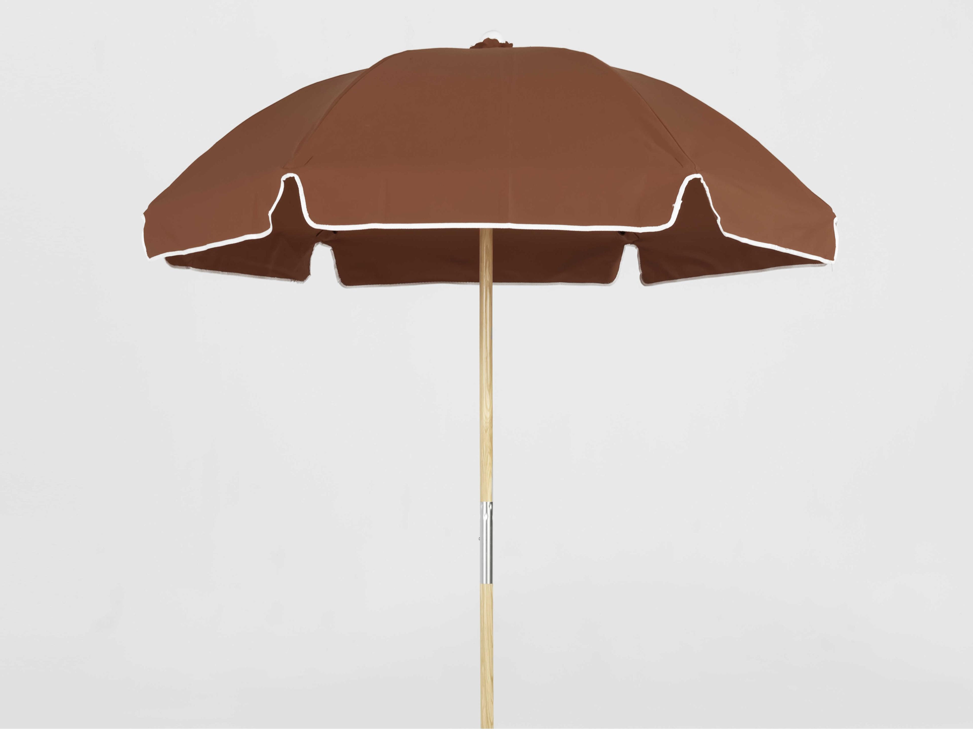 Frankford Avalon Custom Fiberglass Beach 6.5 Foot Hexagon Manual Lift Patio Umbrella