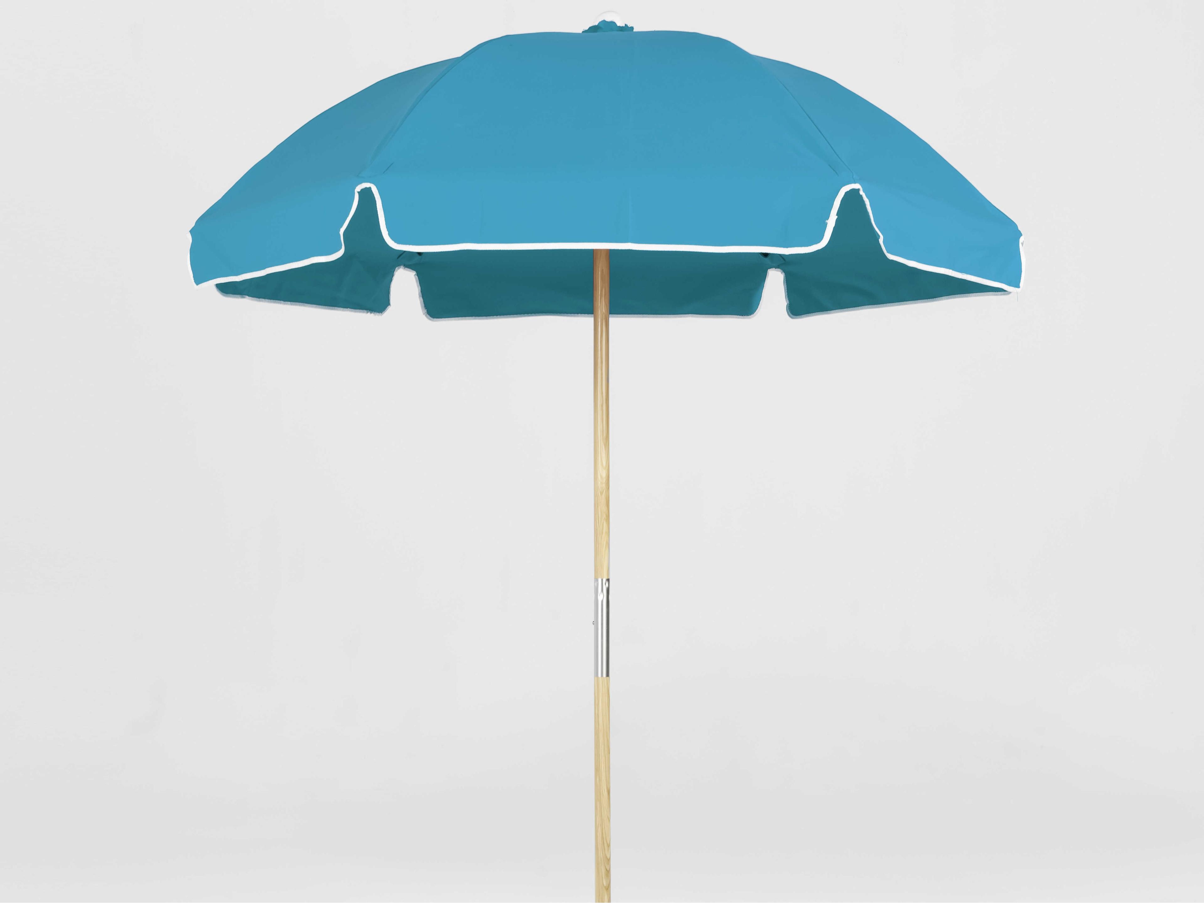 Frankford Avalon Custom Fiberglass Beach 6.5 Foot Hexagon Manual Lift Patio Umbrella