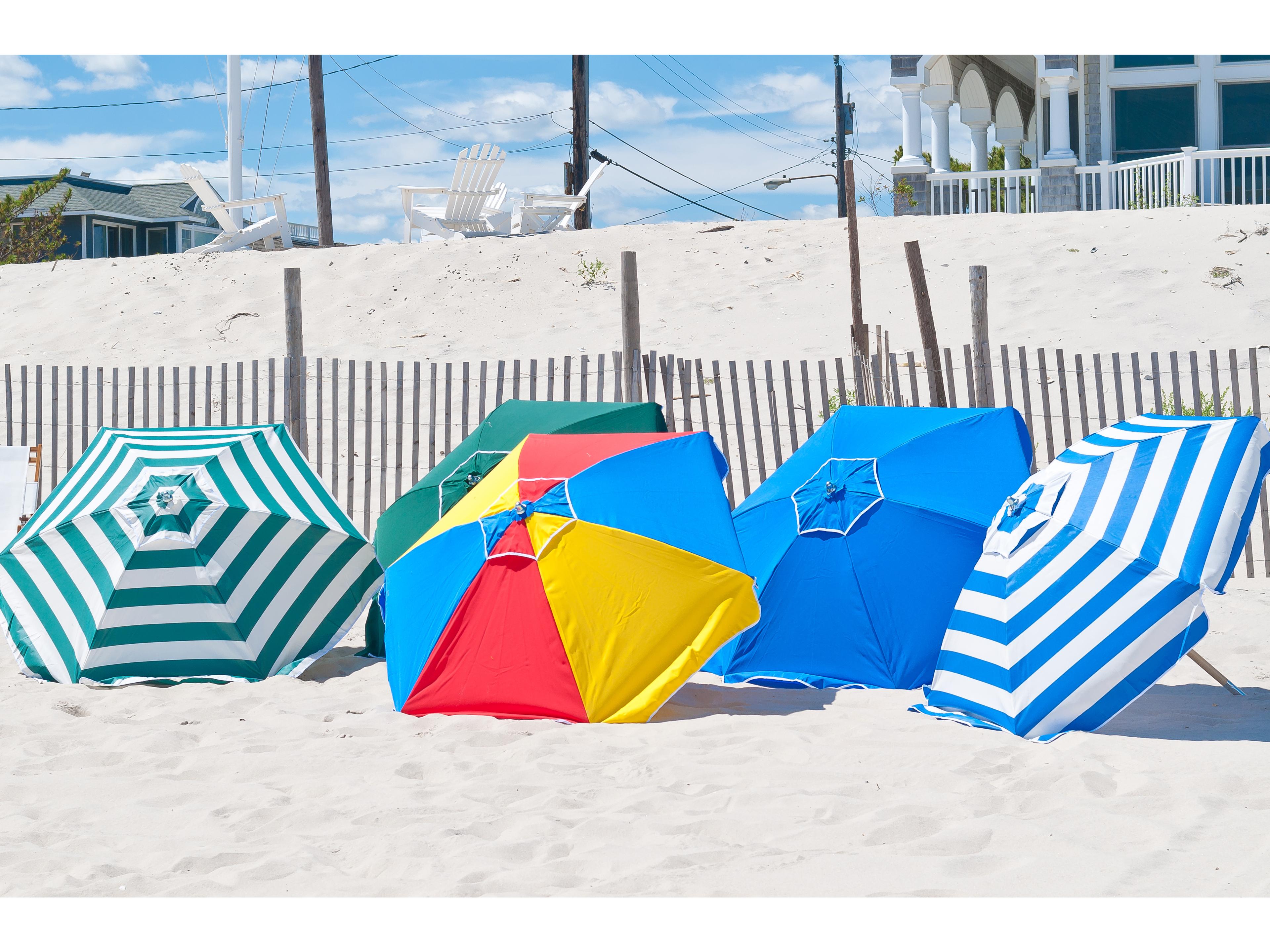 Frankford Quick Ship Shade Star Ash Wood 6.5 Foot Hexagon Beach Outdoor Patio Umbrella