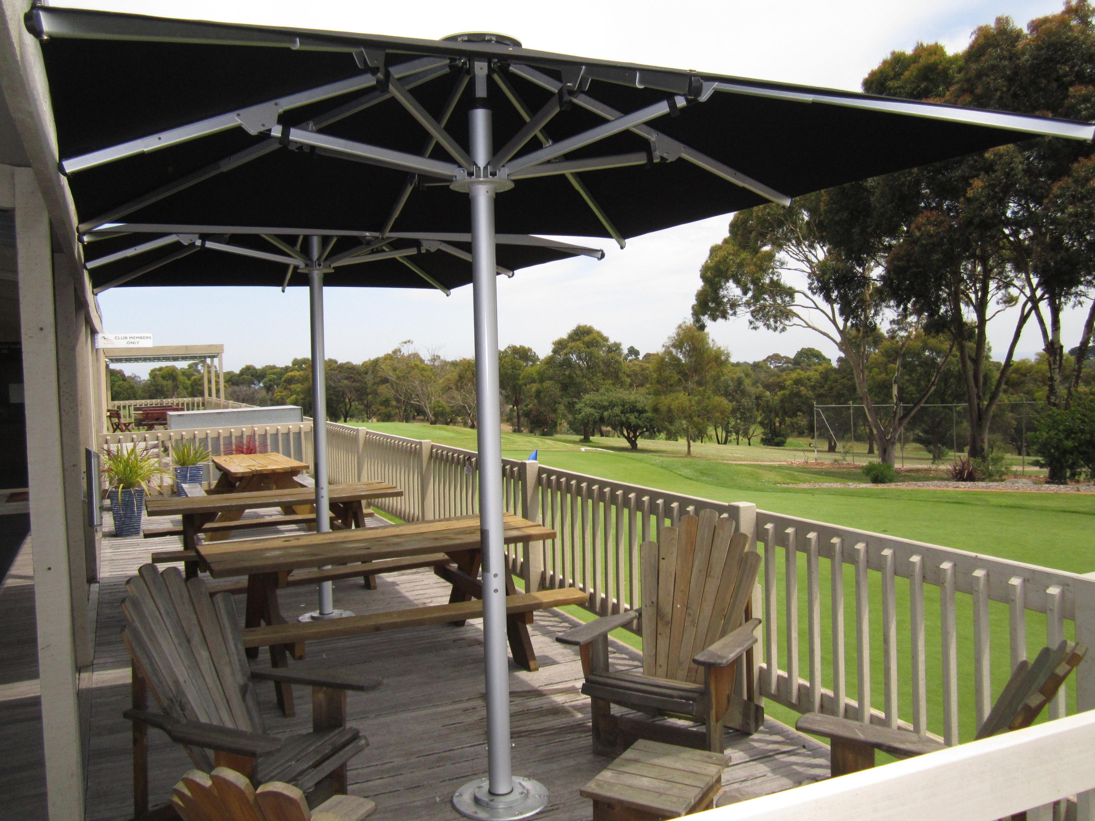 Frankford Nova Giant Center Aluminum Matte Silver 13 Foot Square Telescoping Crank Patio Umbrella