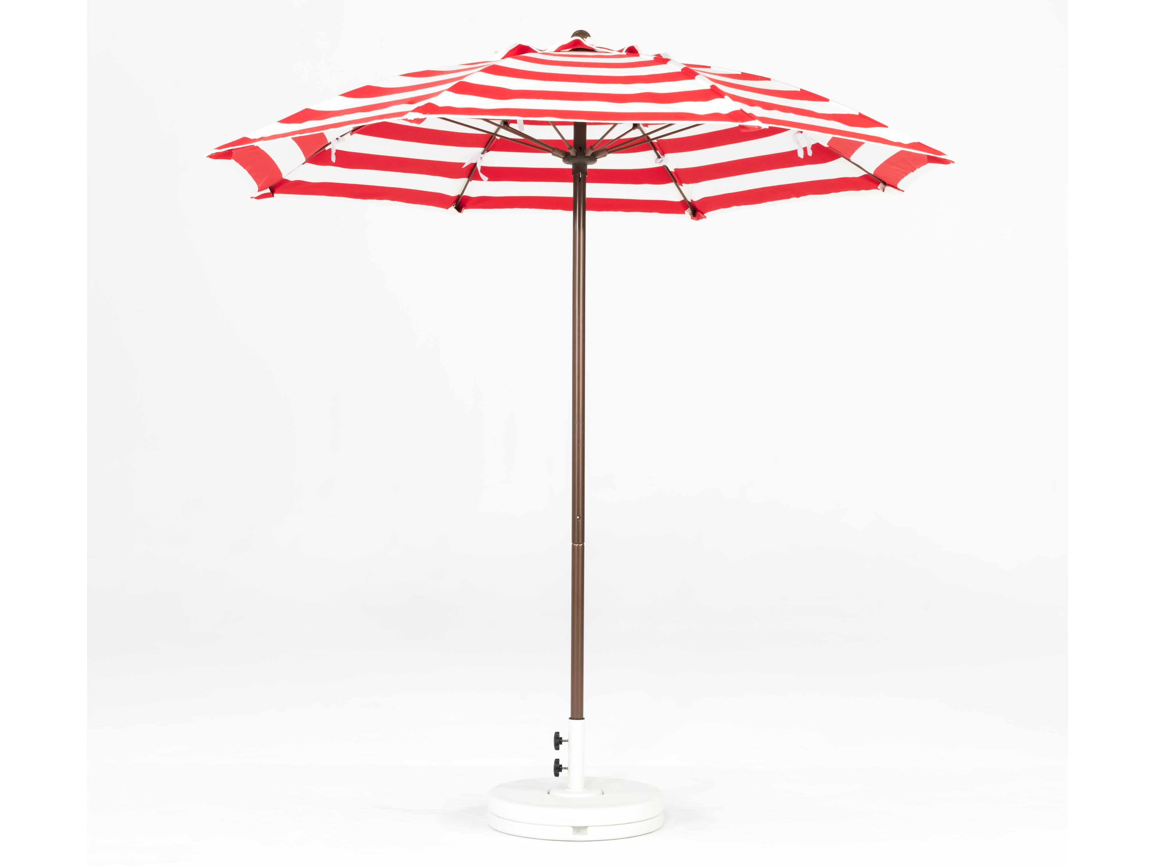 Frankford Catalina Fiberglass 7.5 Foot Octagon Manual Lift Outdoor Umbrella - Special Order Striped Fabric