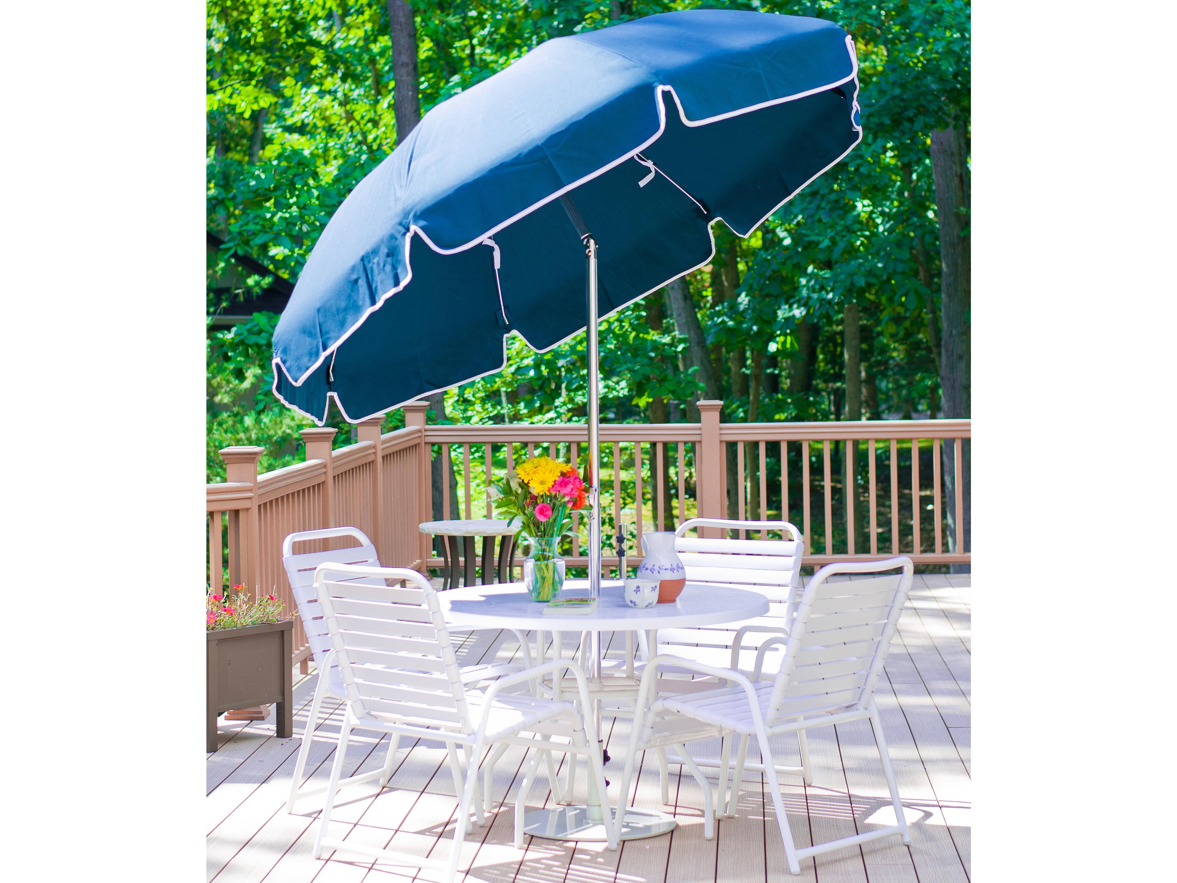 Frankford Quick Ship Catalina Fiberglass 7.5 Foot Octagon Crank Tilt Outdoor Patio Umbrella