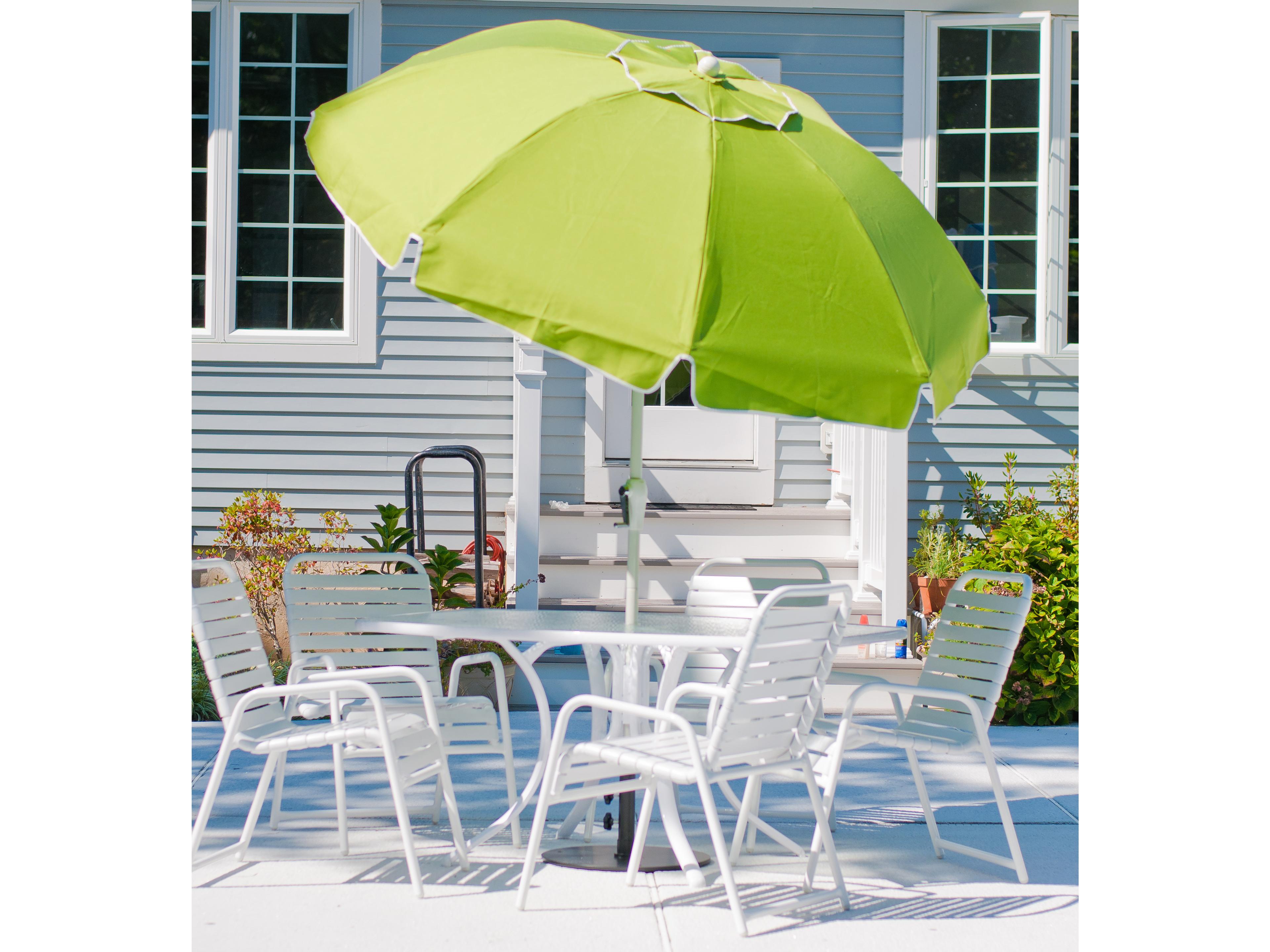 Frankford Quick Ship Catalina Fiberglass 7.5 Foot Octagon Crank Tilt Outdoor Patio Umbrella